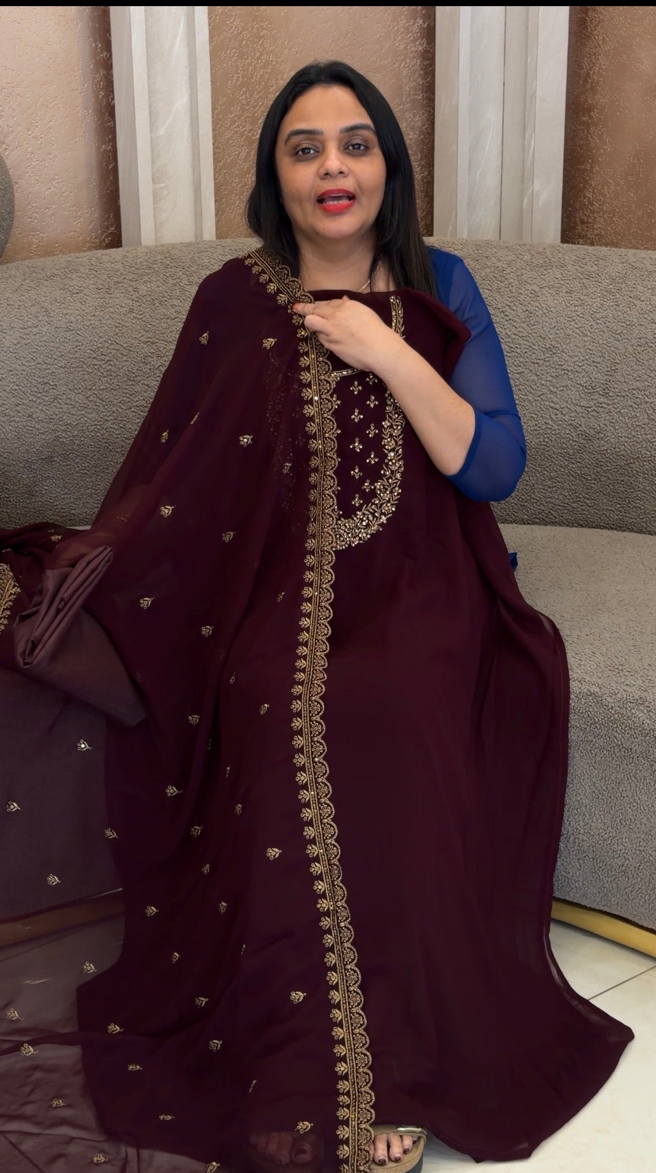 FORWARD FAUX GEORGETTE UNSTITCHED SALWAR SUITS - IHA 32506