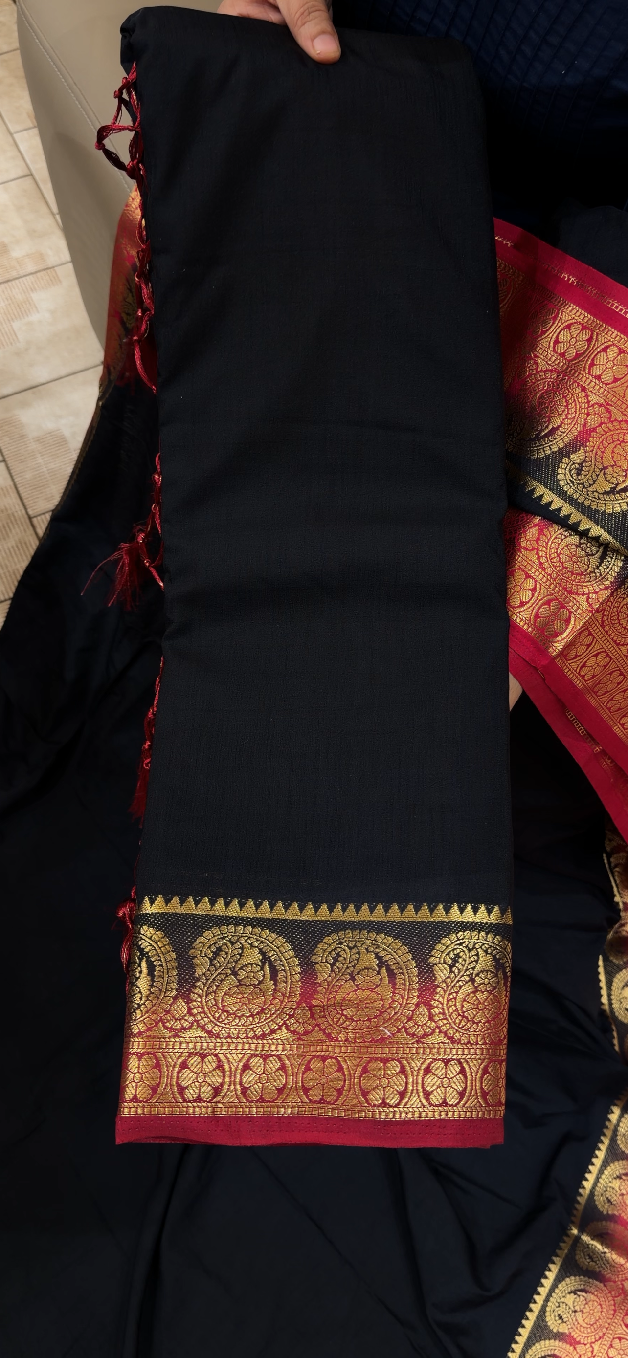 SEMI CRAPE SAREES - IHA 34386