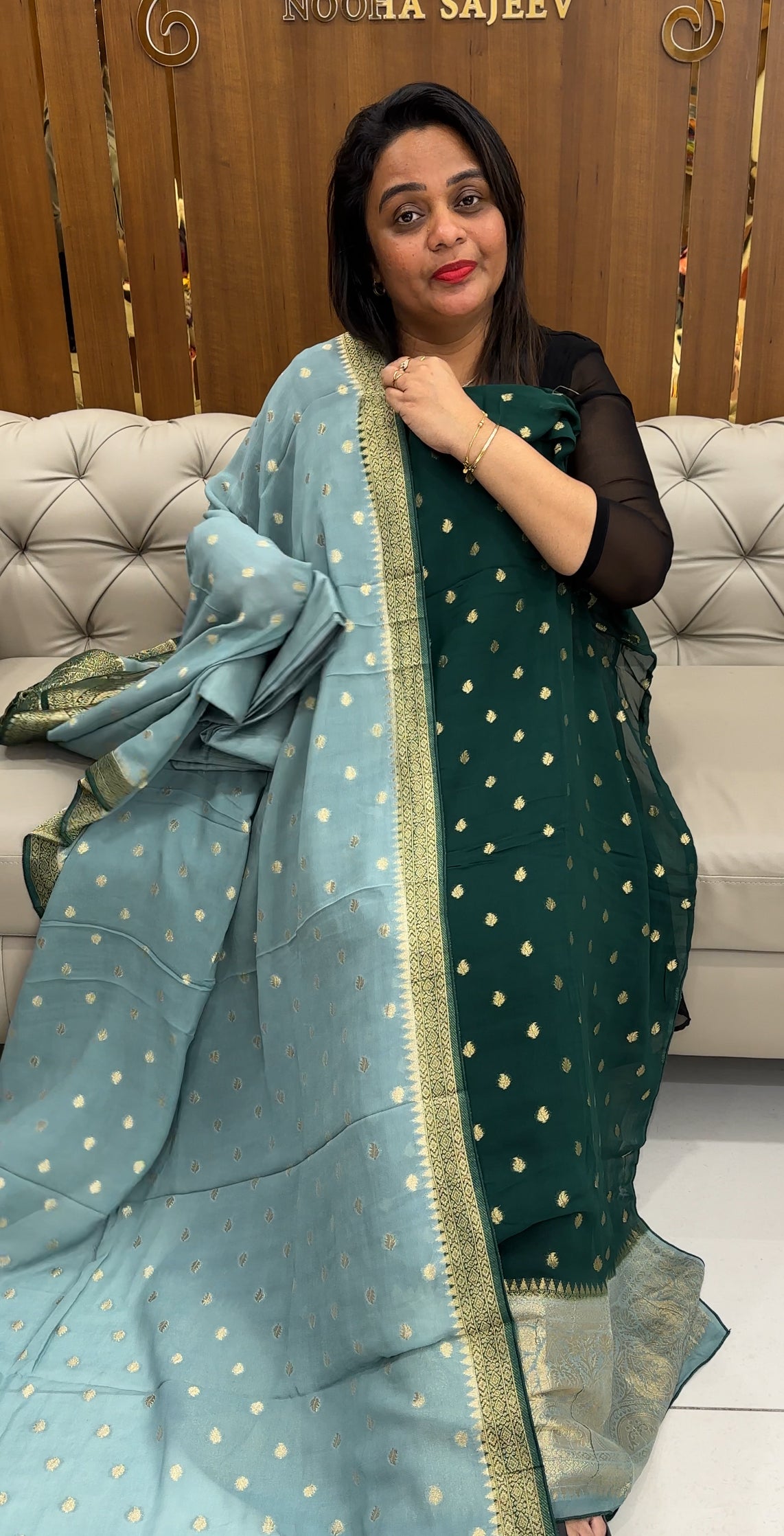 FORWARD GEORGETTE BANARASI UNSTITCHED SALWAR SUITS - IHA 25871
