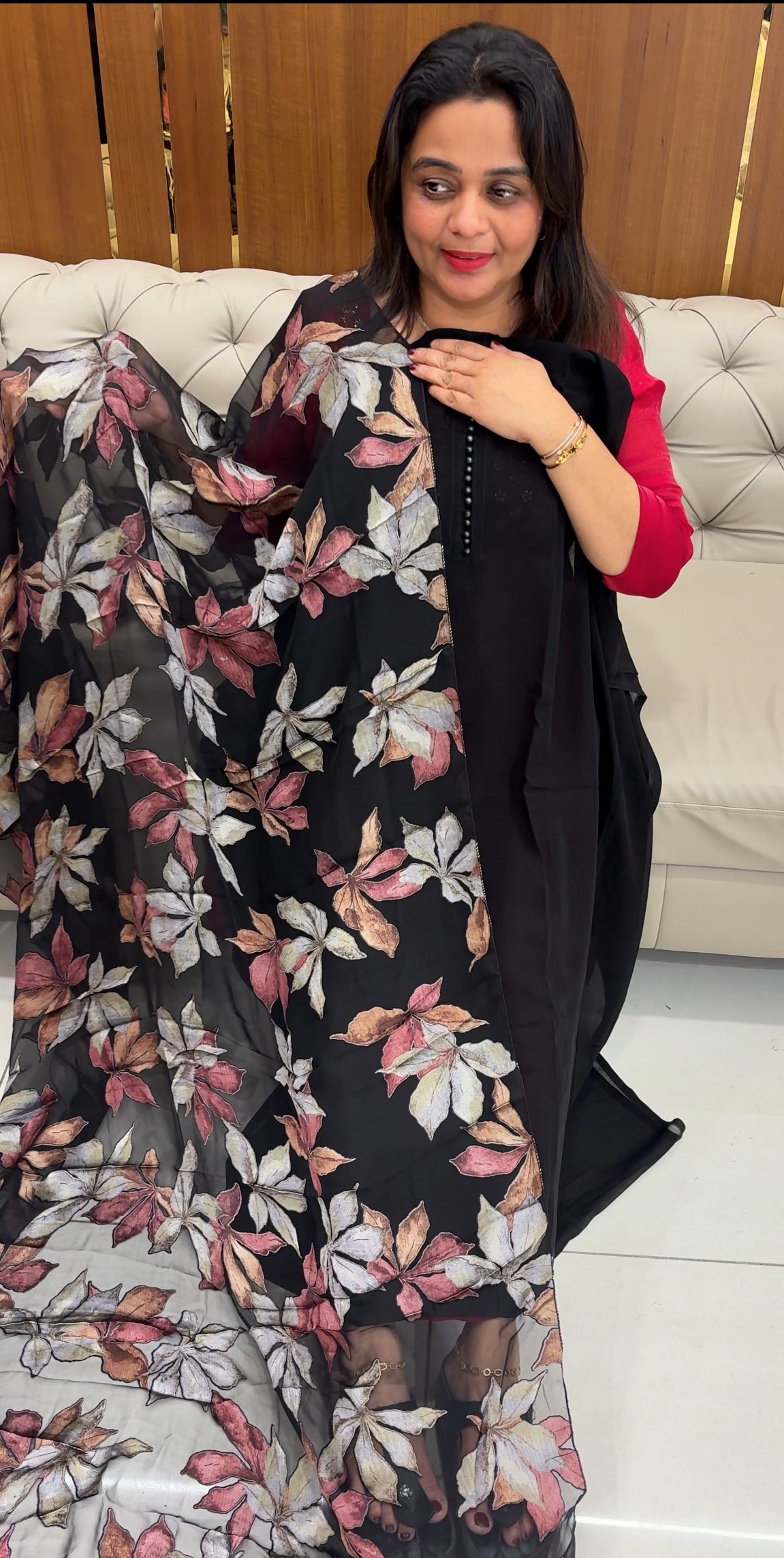FAUX GEORGETTE UNSTITCHED SALWAR SUITS - IHA 25708