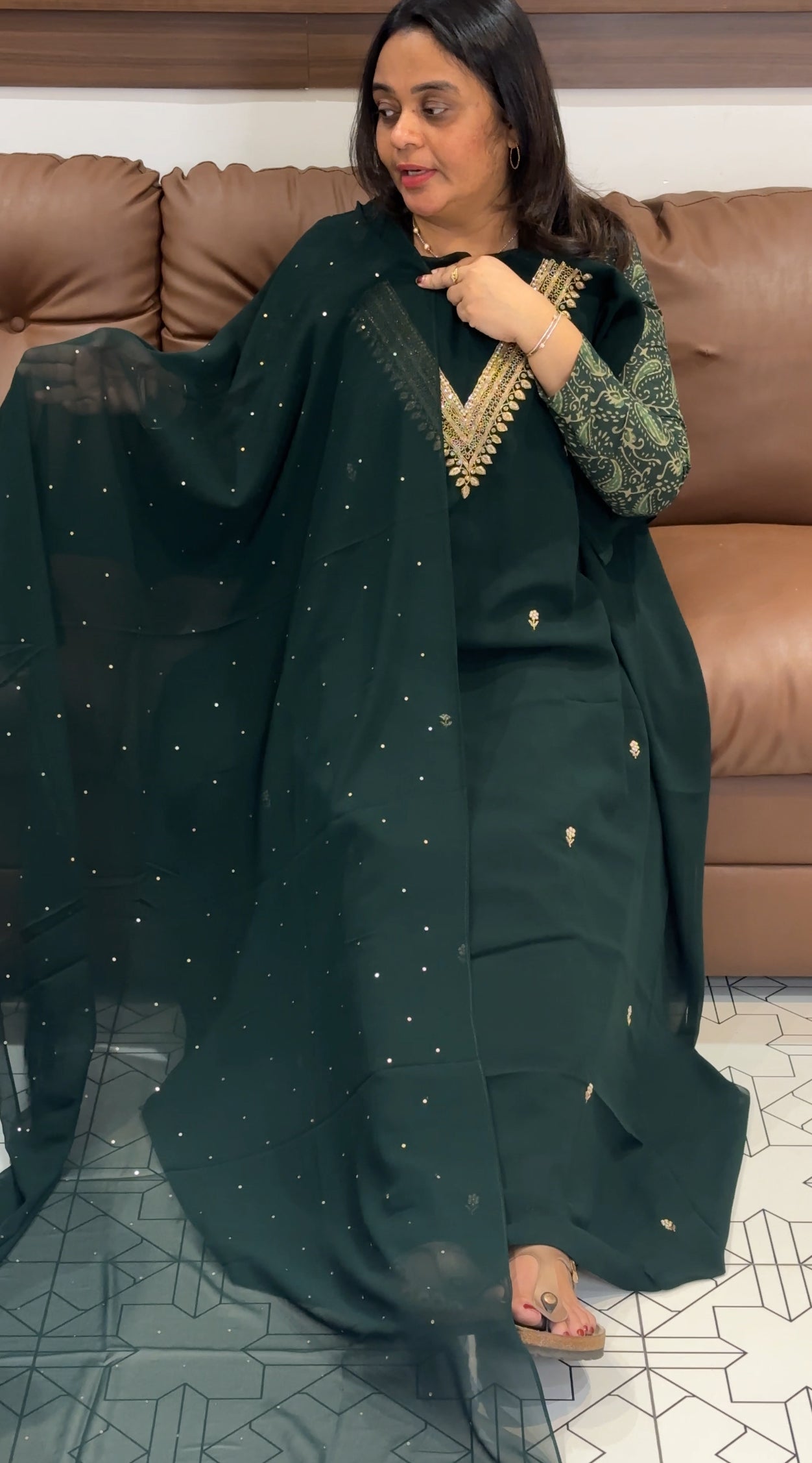FAUX GEORGETTE UNSTITCHED SALWAR SUITS - IHA 27317
