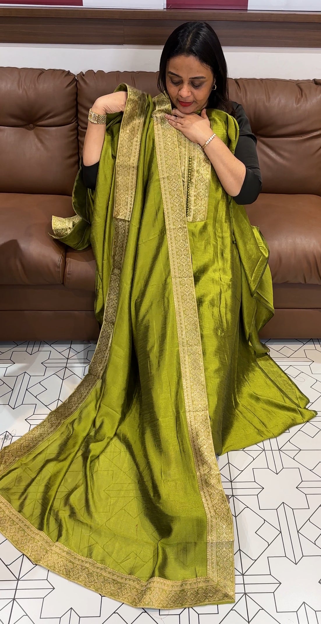 SEMI RAW SILK UNSTITCHED SALWAR SUITS - IHA 22051