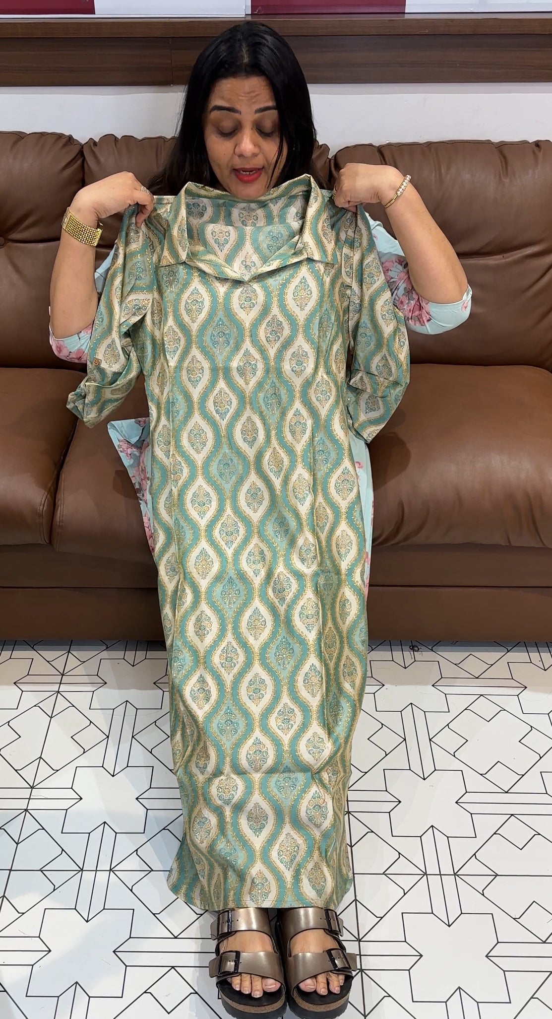 IHA'S IN-HOUSE PRINTED MODAL CHANDERI TOPS - IHA 20352