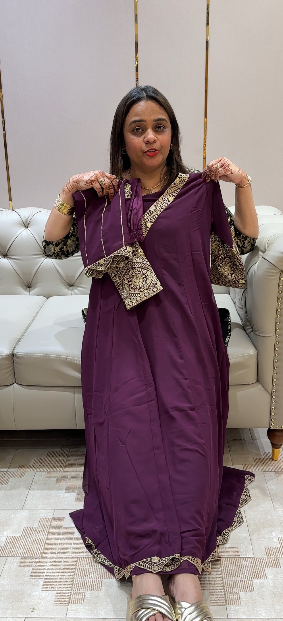 GEORGETTE TOP,BOTTOM AND DUPATTA - IHA 22031