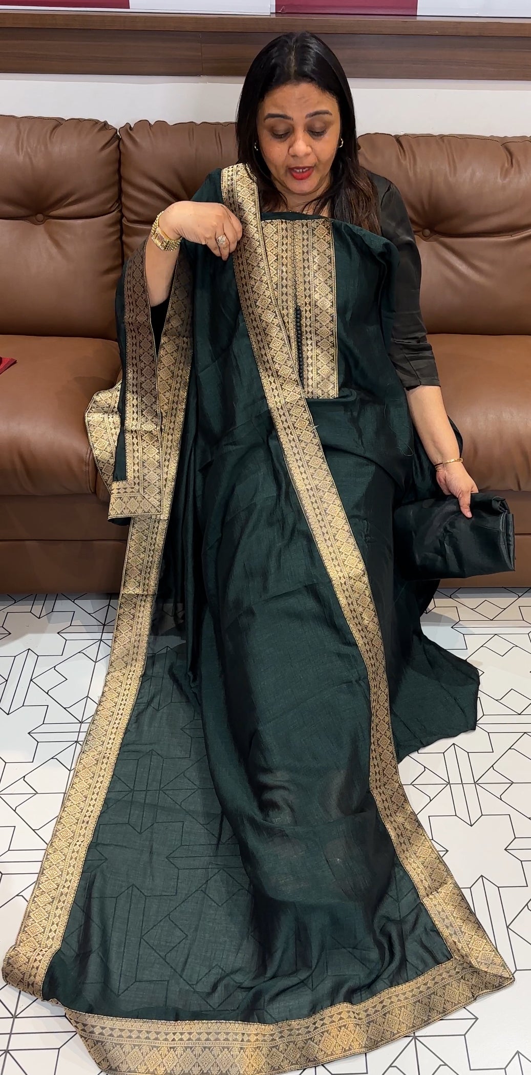 SEMI RAW SILK UNSTITCHED SALWAR SUITS - IHA 22051