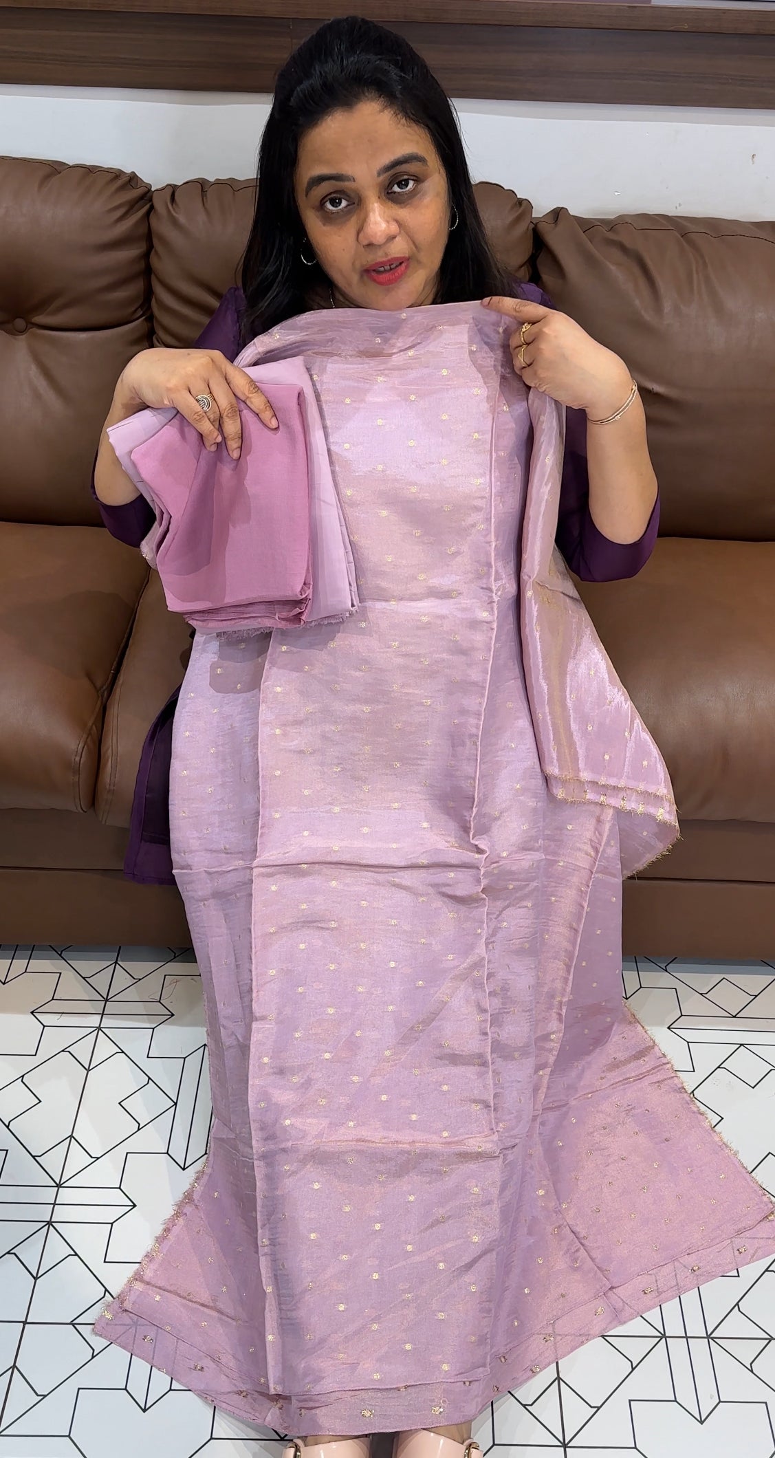 TISSUE UNSTITCHED SALWAR SUITS - IHA 28023