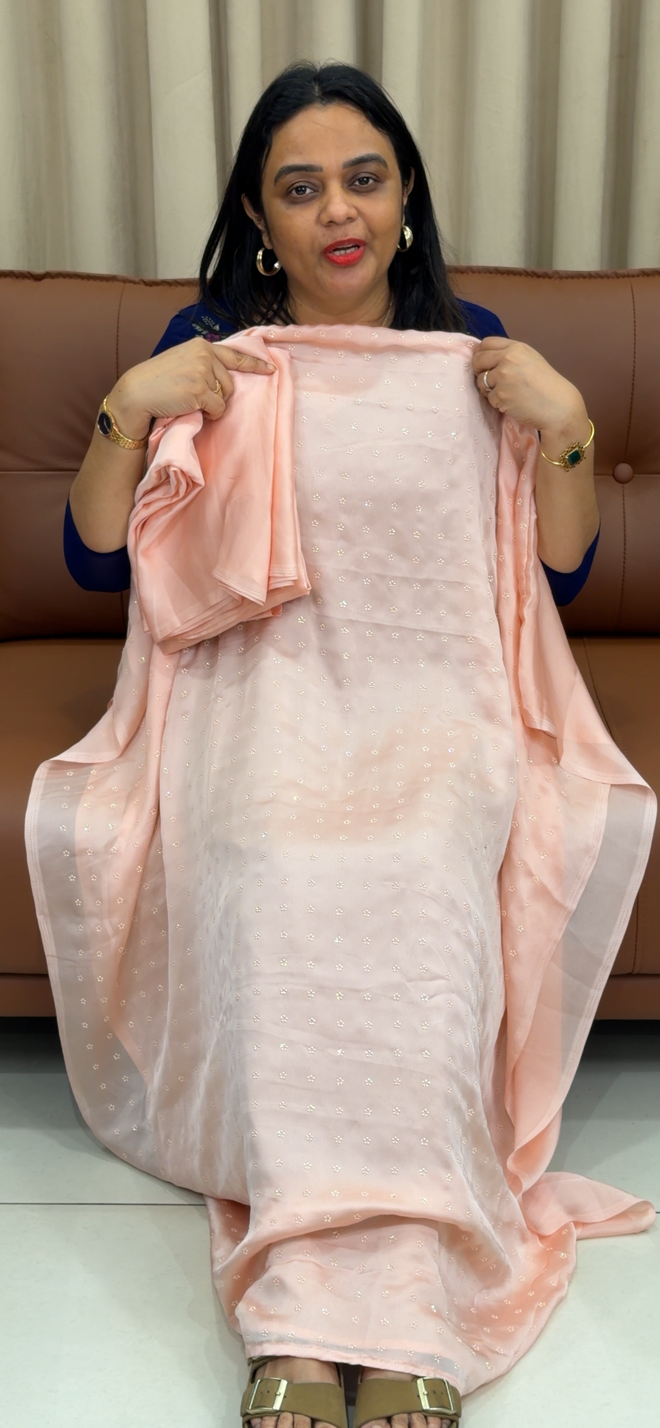 SILKY GEORGETTE UNSTITCHED SALWAR SUITS - IHA 33480