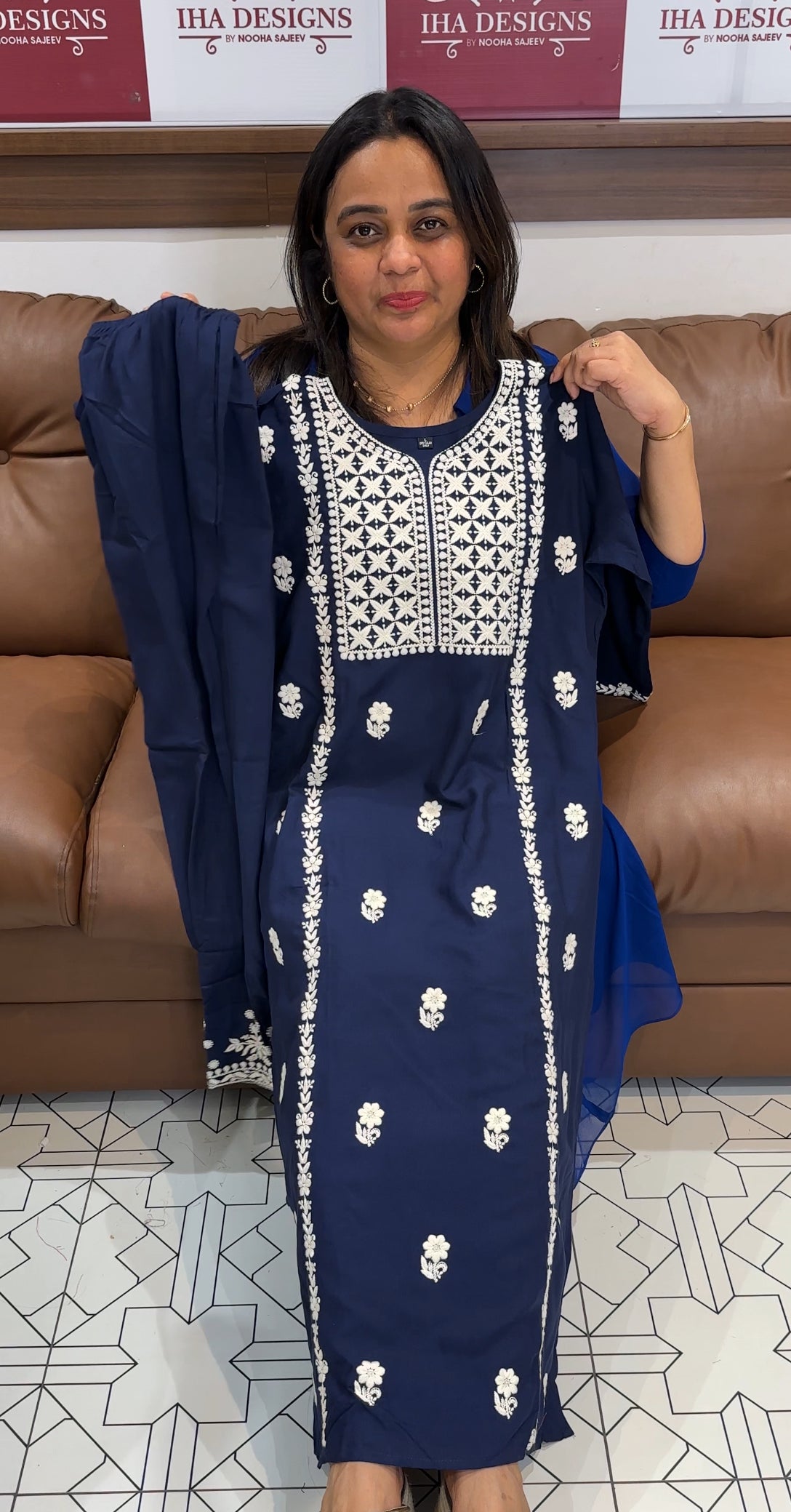 LUCKNOWI CHIKANKARI TOP AND BOTTOM - IHA 27199