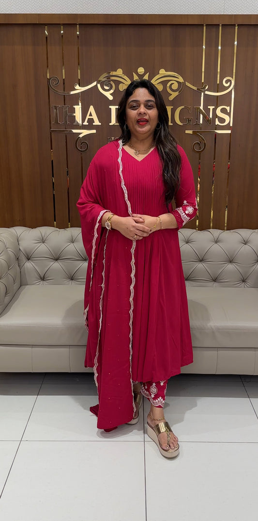 WRINKLE RAYON TOP ,BOTTOM AND DUPATTA - IHA 25765