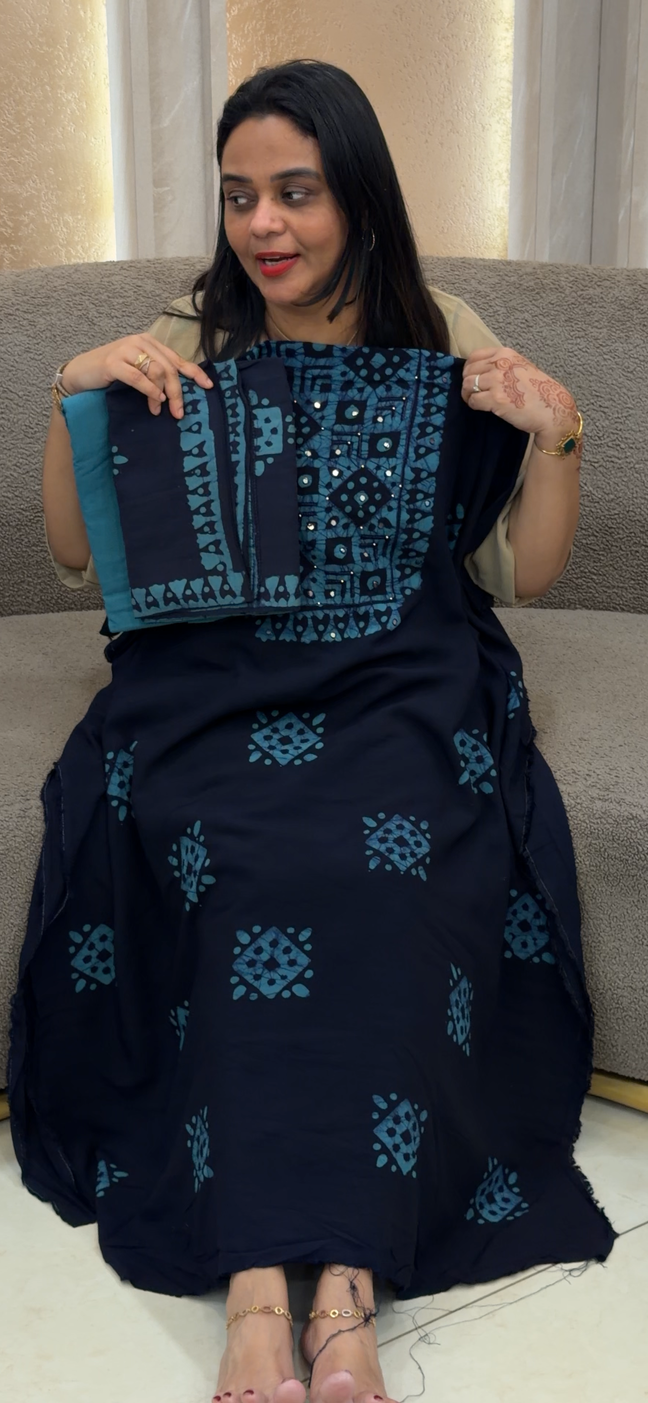 PRINTED RAYON UNSTITCHED SALWAR SUITS - IHA 33071