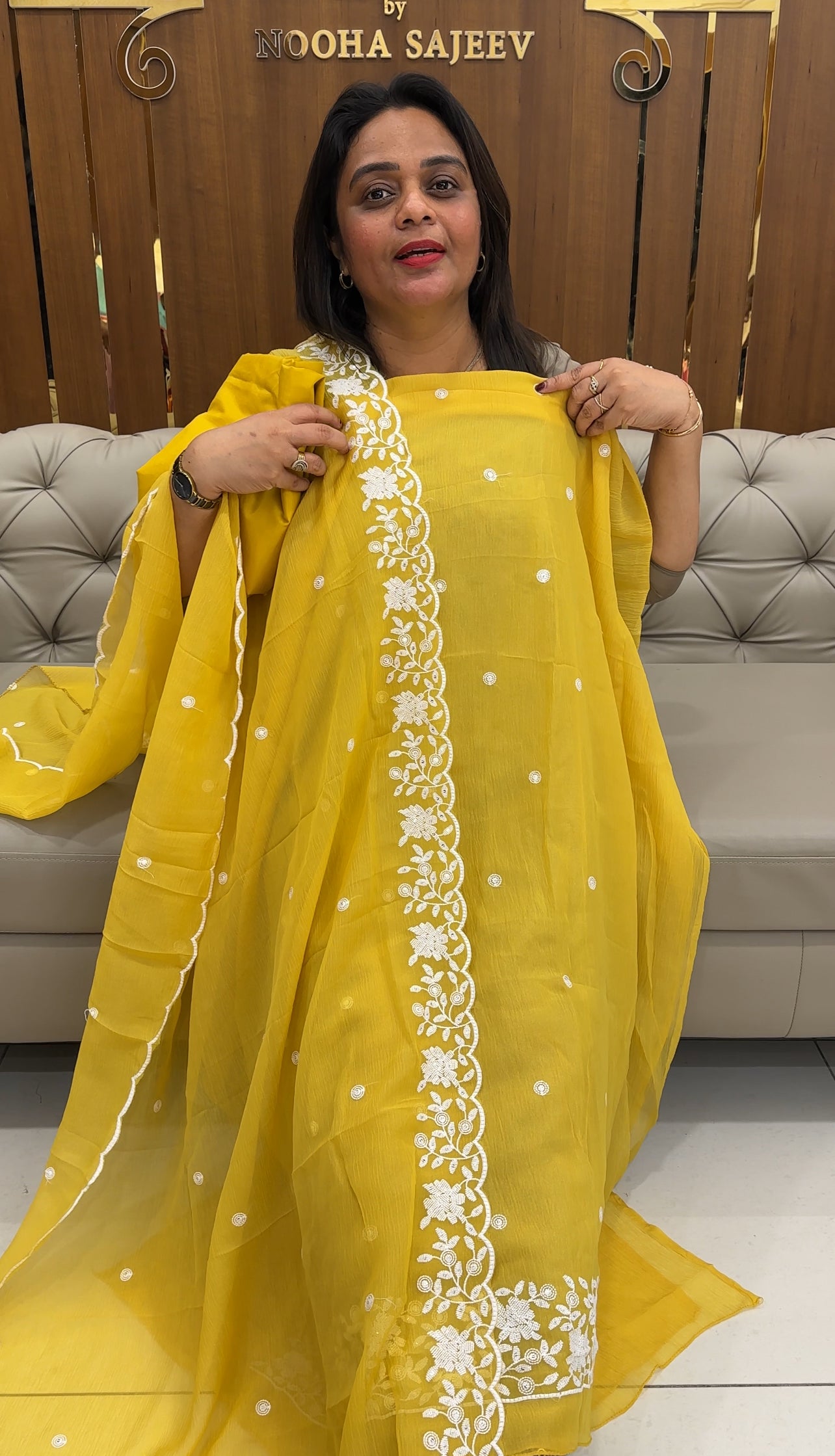 CRUSHED CHIFFON UNSTITCHED SALWAR SUITS - IHA 25809