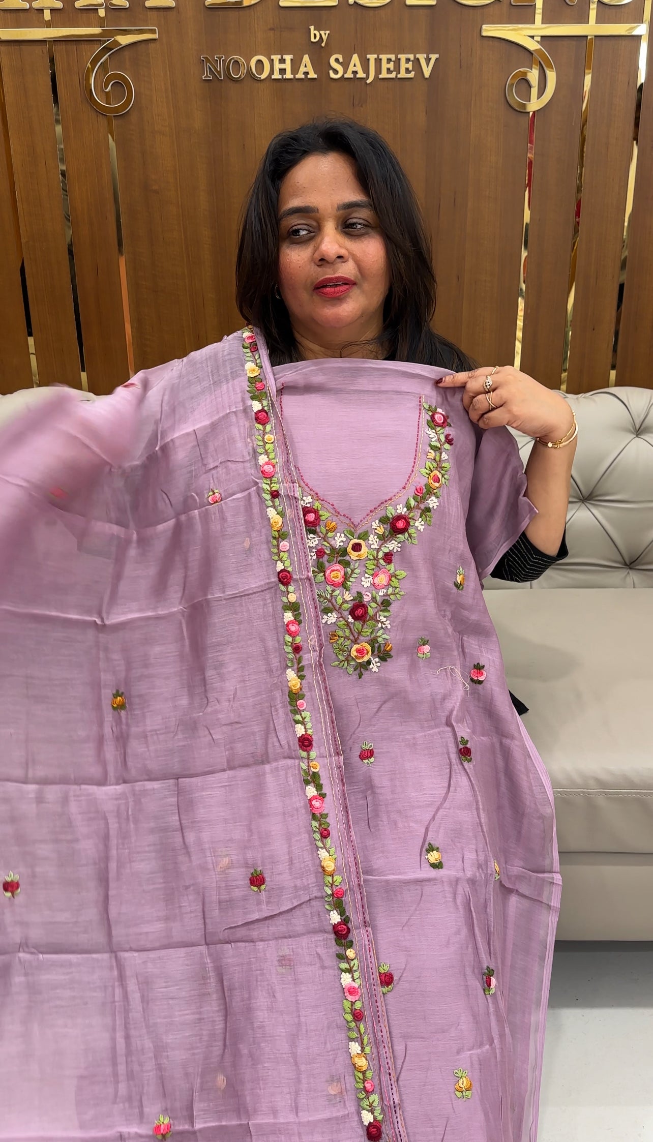 MALAI CHANDERI UNSTITCHED SALWAR SUITS - IHA 25907