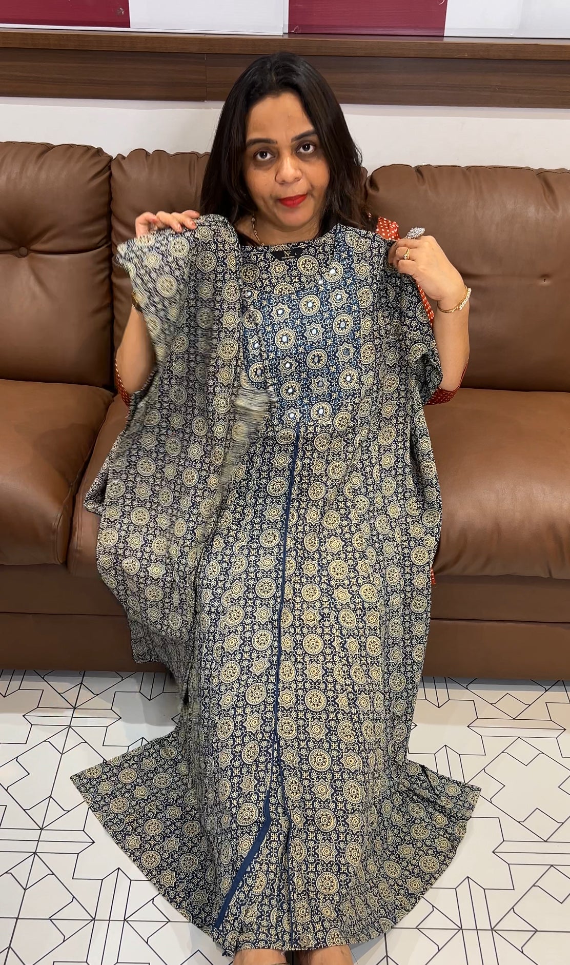 COTTON AJRAKH TOP AND BOTTOM - IHA 22813