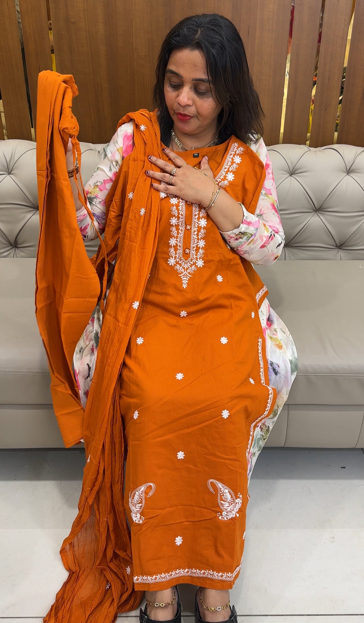 COTTON TOP, BOTTOM AND DUPATTA - IHA 26135