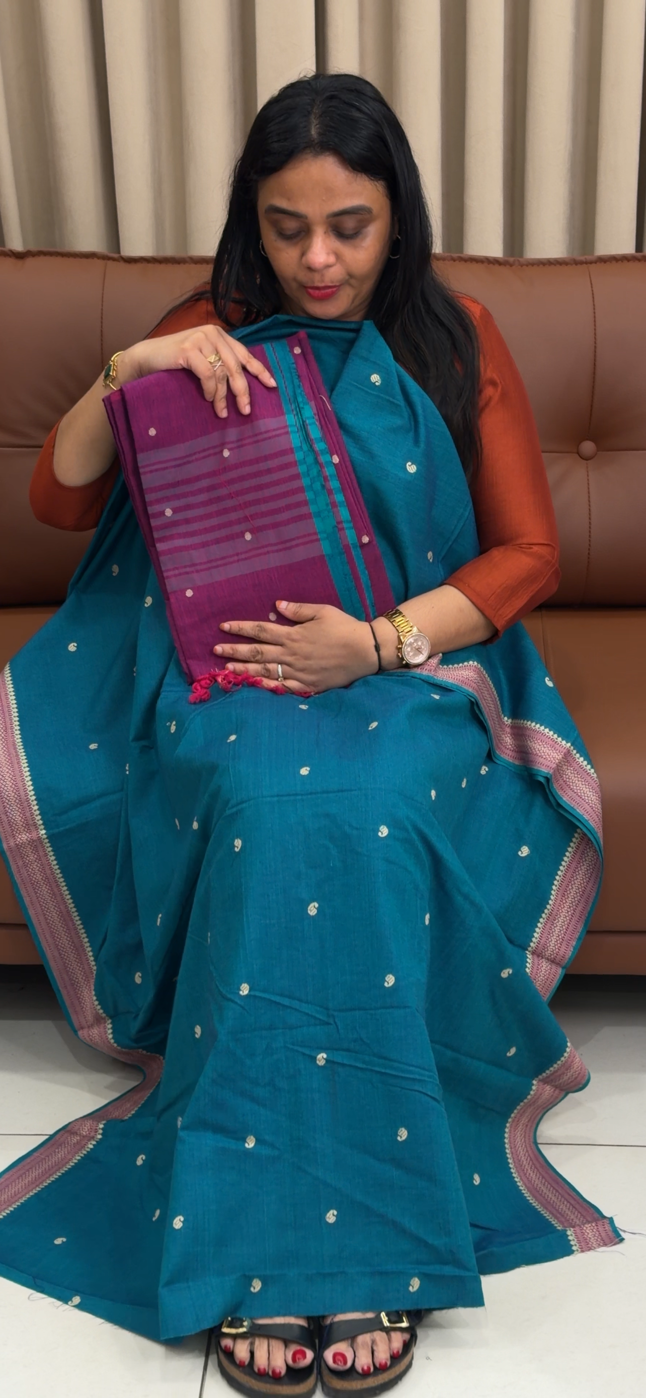 HANDLOOM UNSTITCHED SALWAR SUITS - IHA 34327