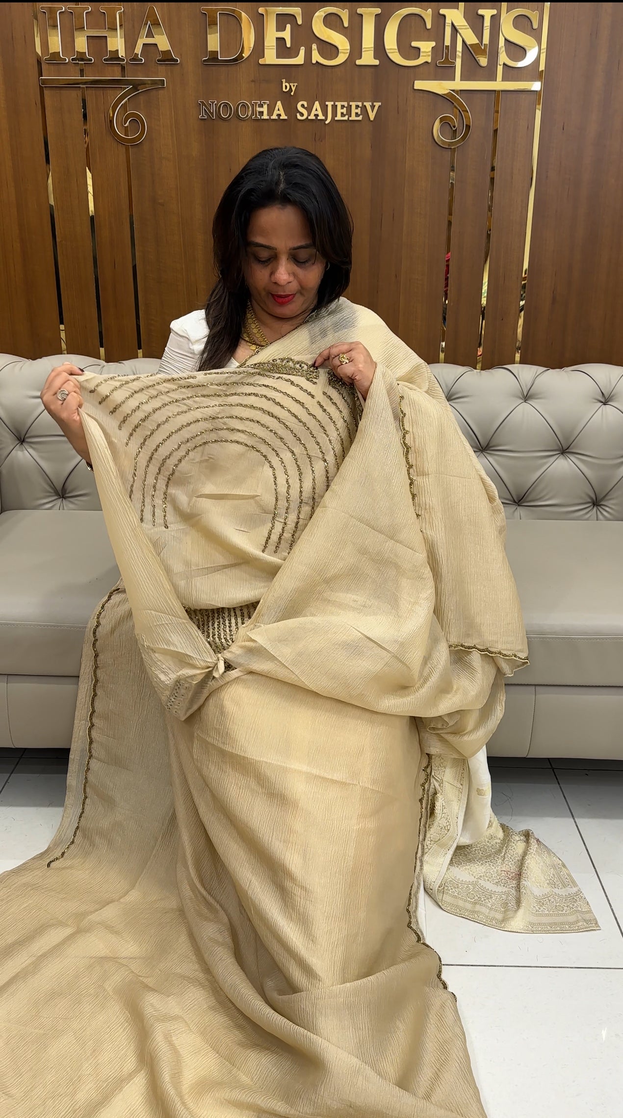 CRUSHED TISSUE SAREES - IHA 25591