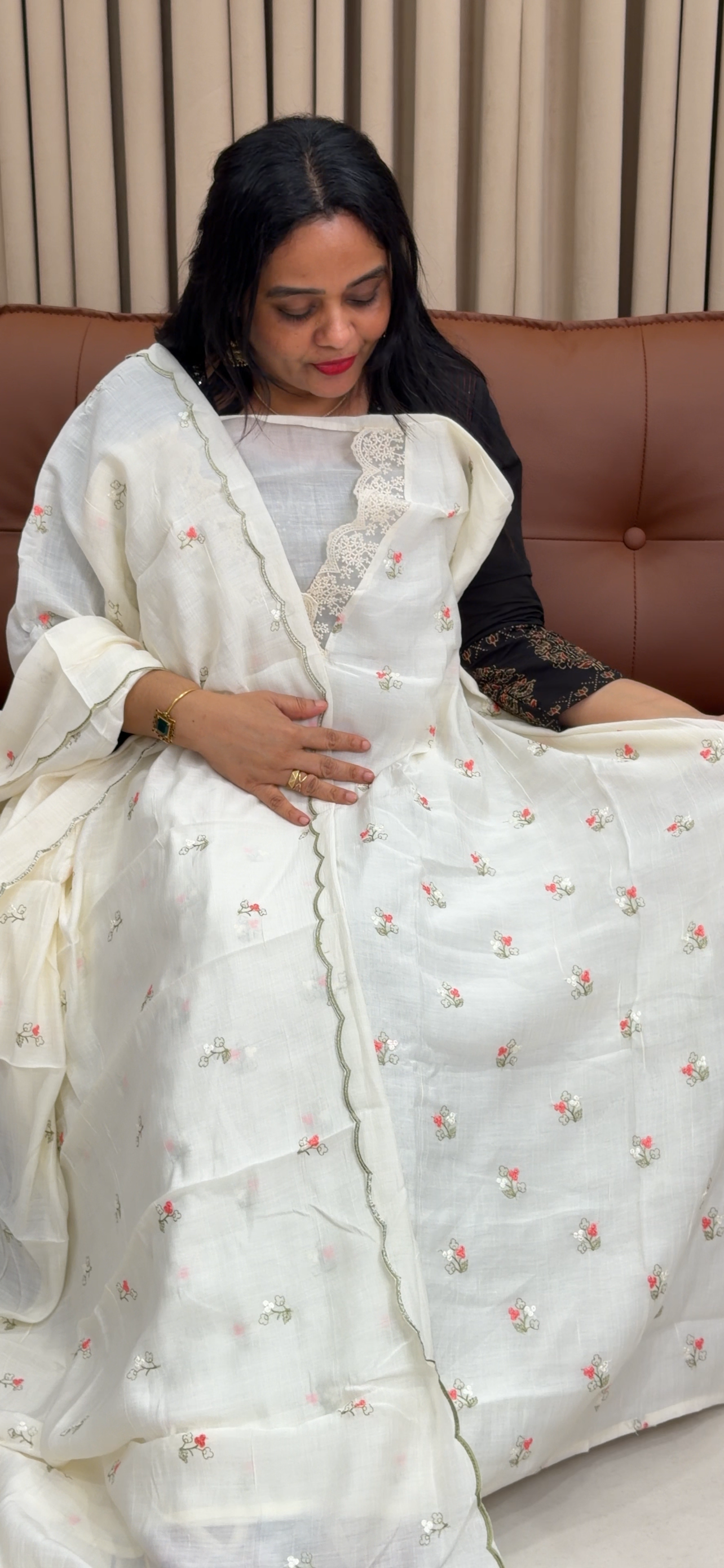 MALAI CHANDERI UNSTITCHED SALWAR SUITS - IHA 34488