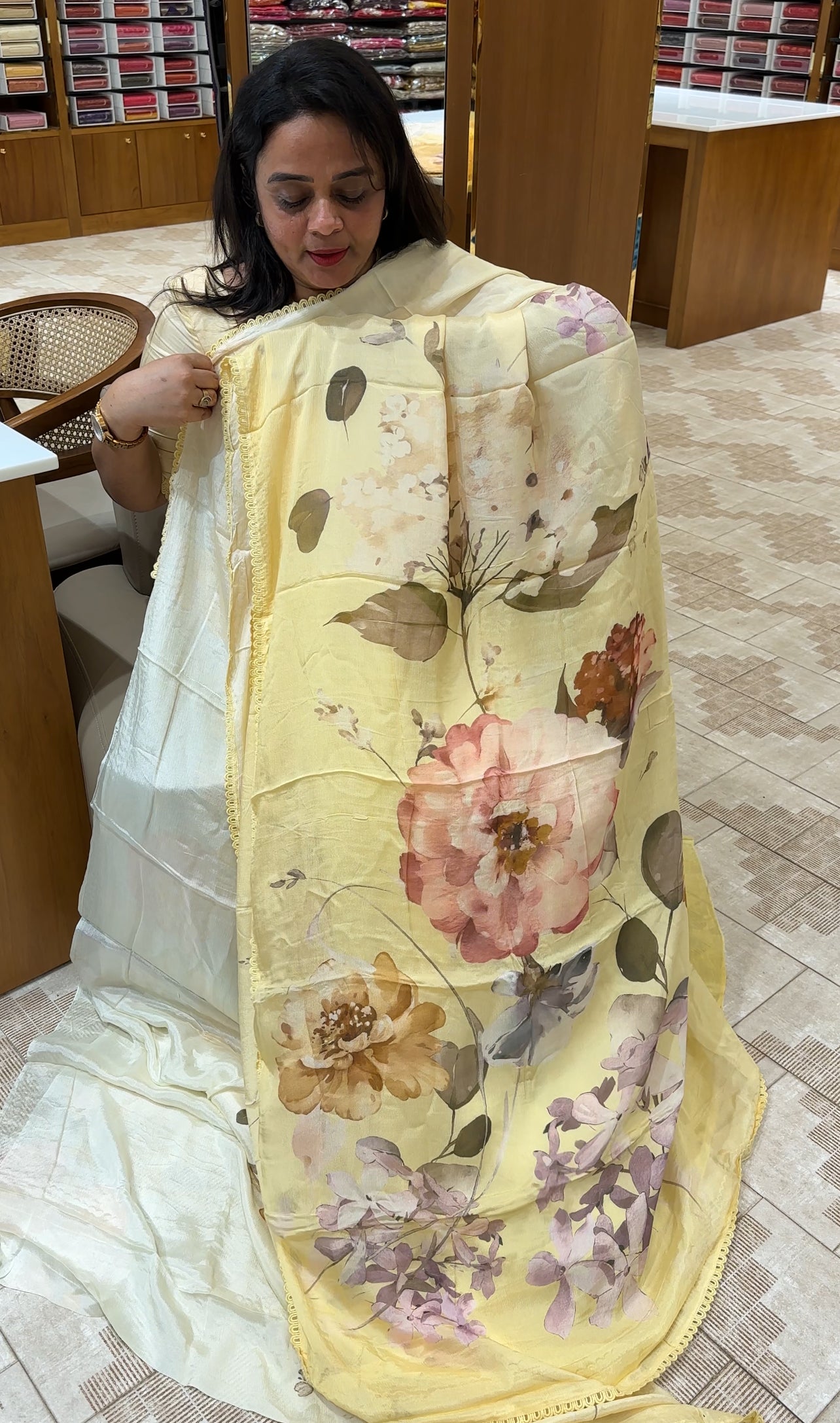 PLATINUM CHIFFON PRINTED SAREES - IHA 26024