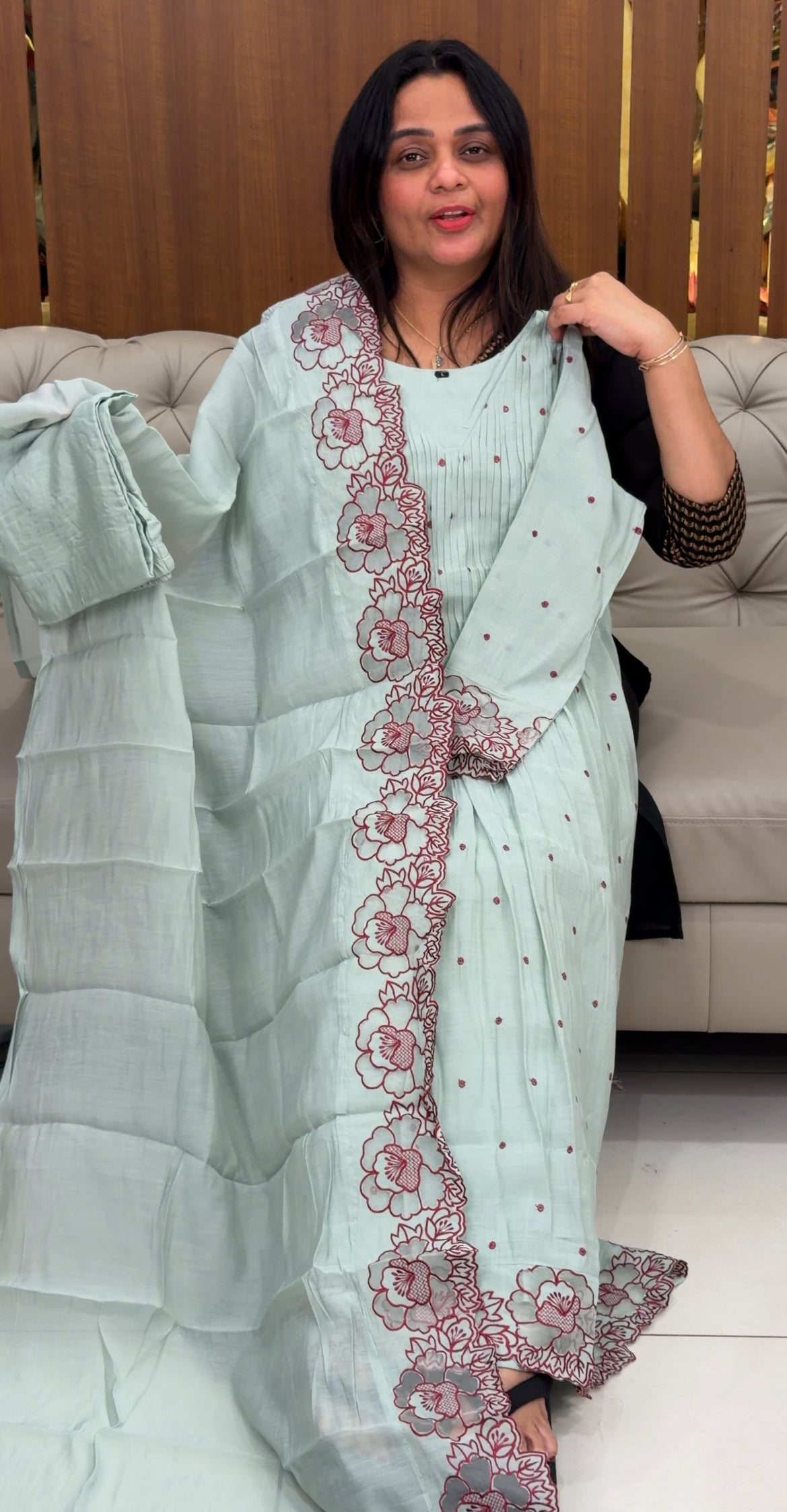 MUL CHANDERI TOP,BOTTOM AND DUPATTA - IHA 29259