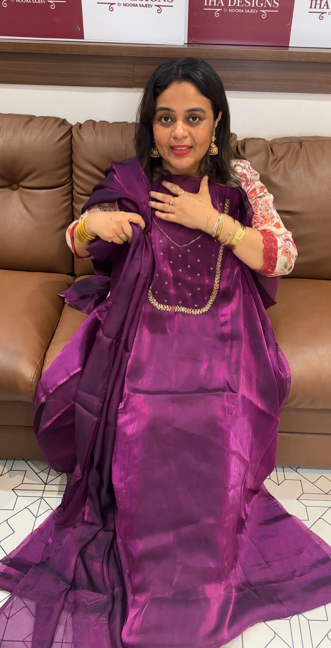 HAND WORKED UNSTITCHED SALWAR SUITS - IHA 26147