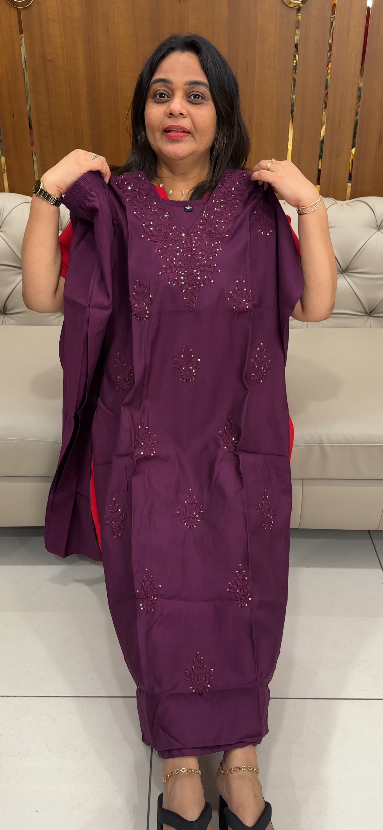 LUCKNOWI CHIKANKARI TOP AND BOTTOM - IHA 28614