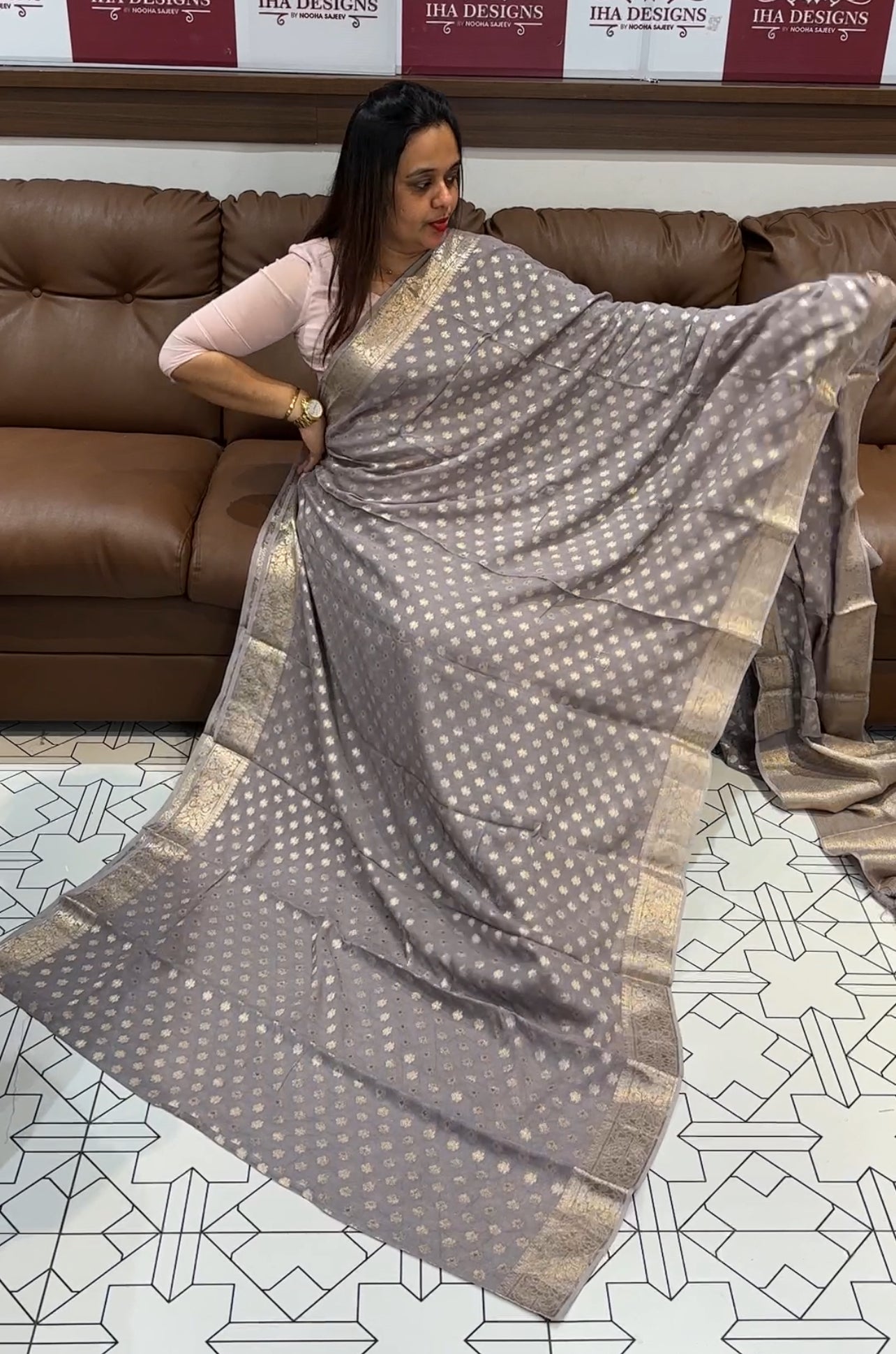 VISCOSE GEORGETTE SAREE - IHA 22178