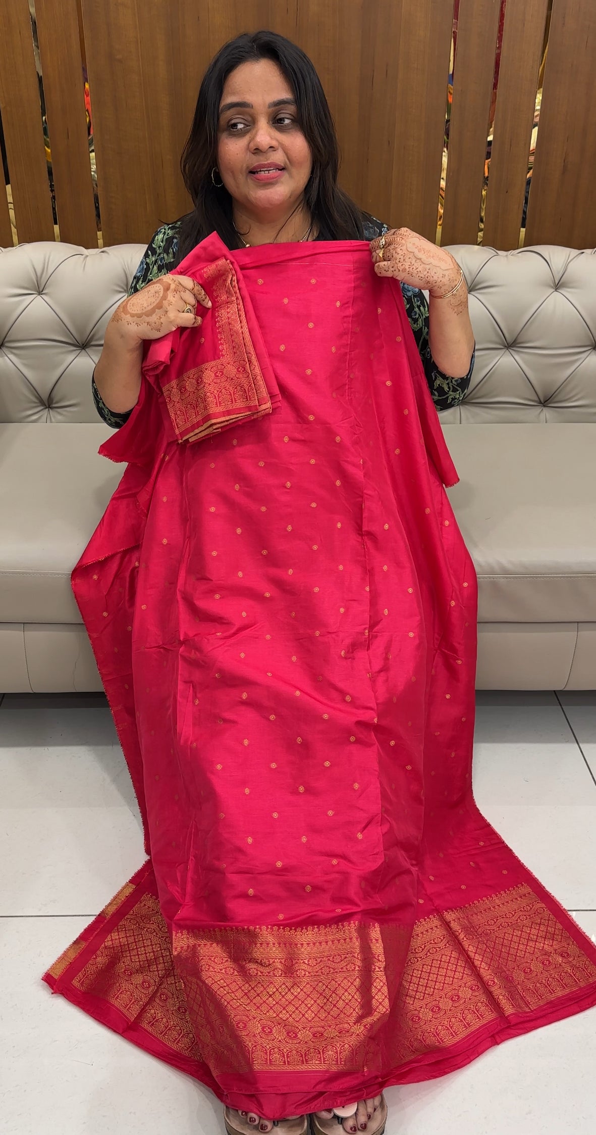 SEMI BANARASI UNSTITCHED SALWAR SUITS - IHA 27420