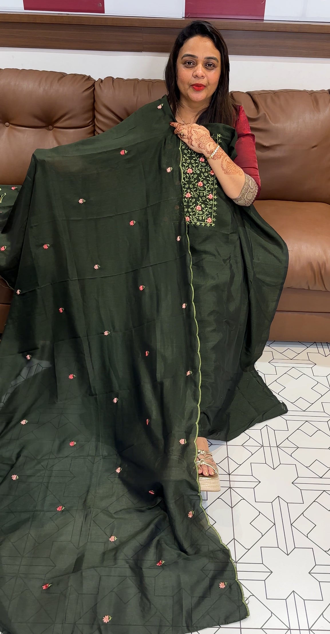SEMI SILK UNSTITCHED SALWAR SUITS - IHA 24390