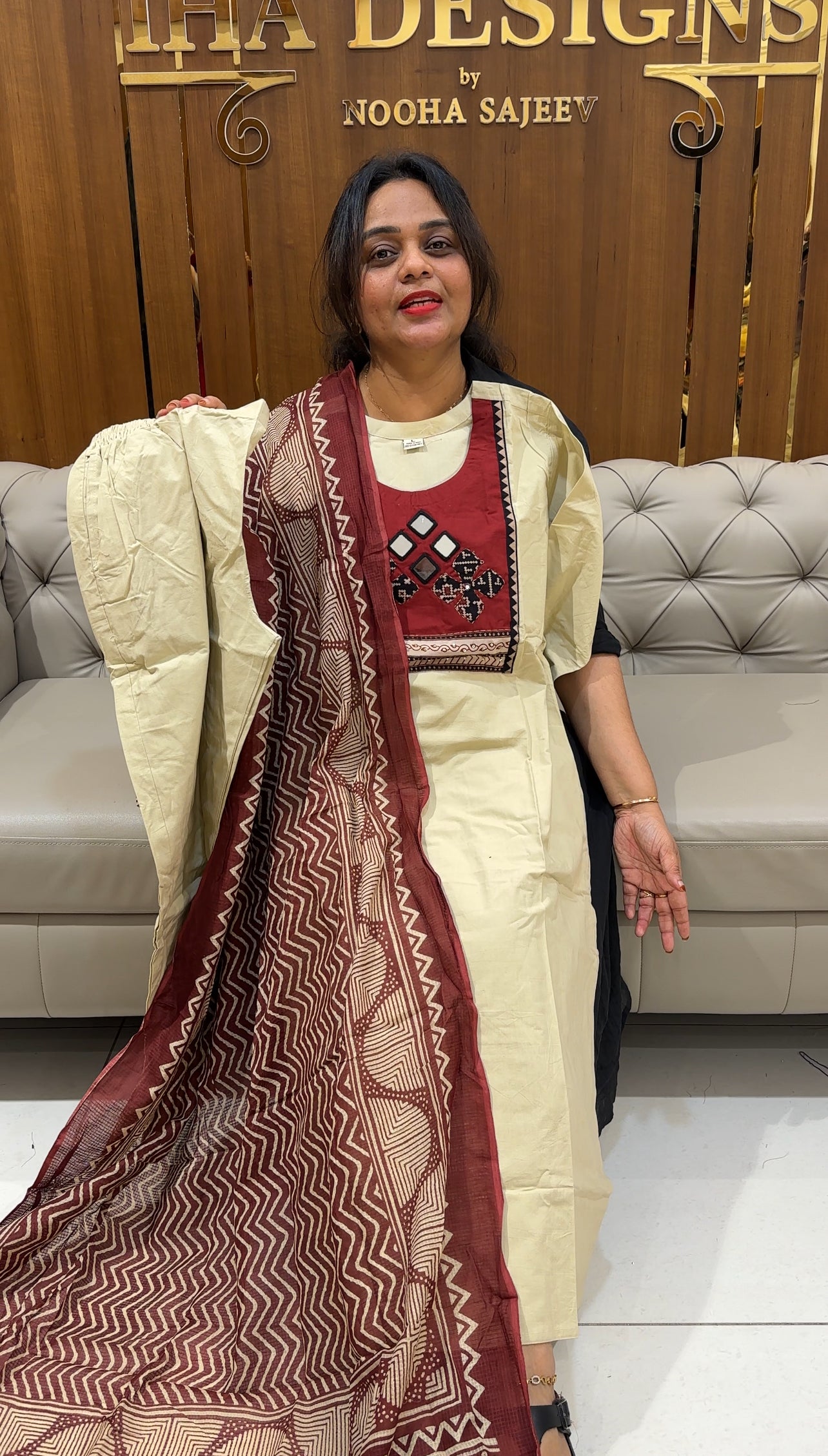 COTTON TOP, BOTTOM AND DUPATTA - IHA 25109
