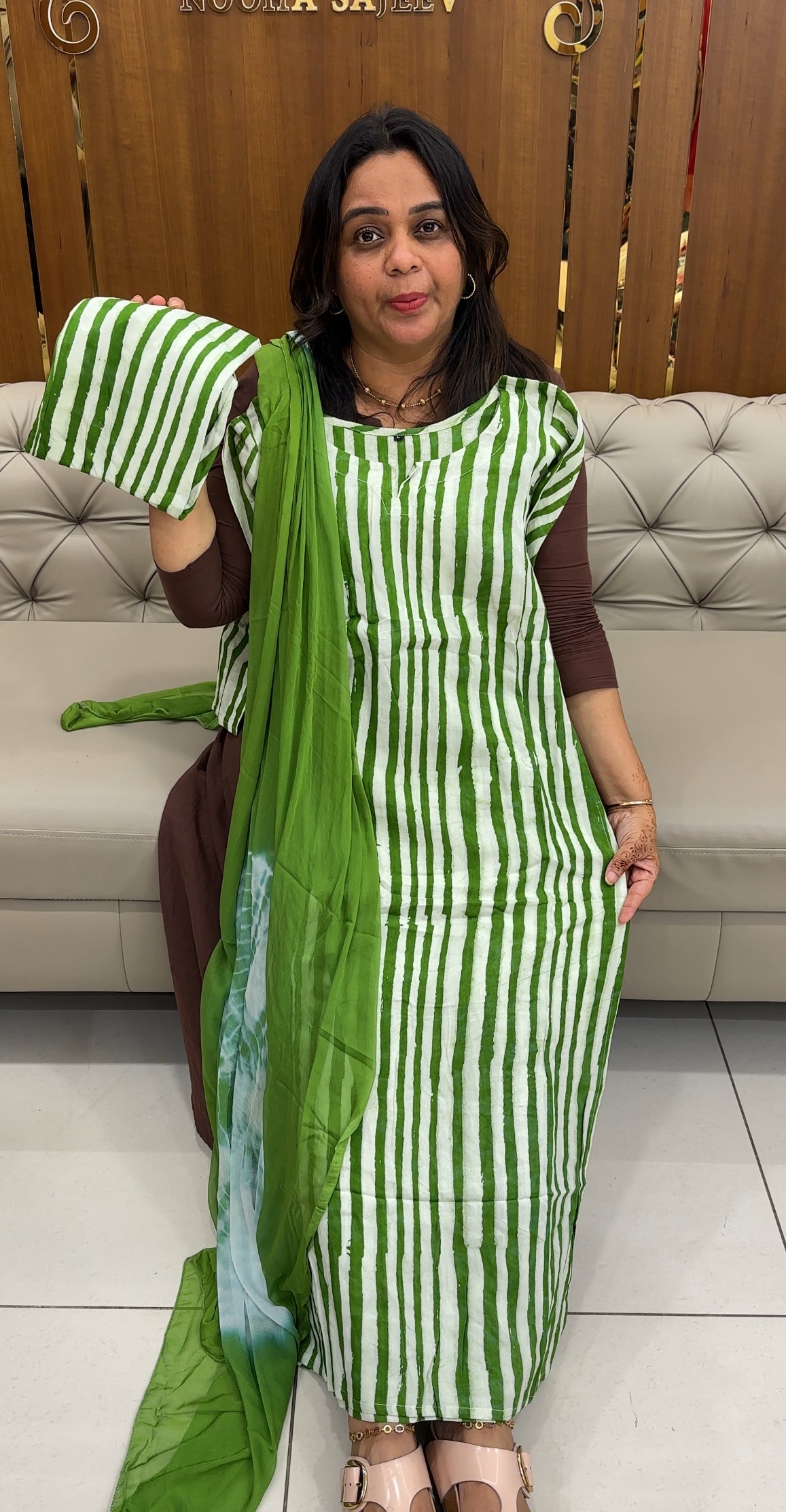 BATIK PRINTED TOP, BOTTOM AND DUPATTA - IHA 27383