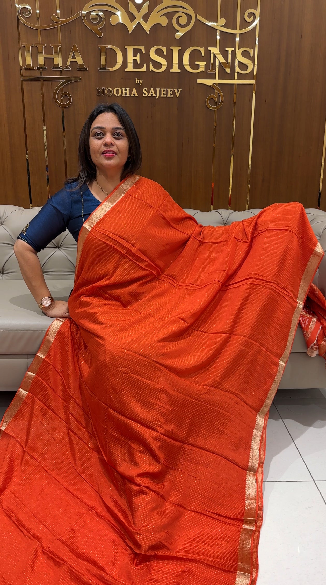 PLATINUM CHIFFON SAREES - IHA 24421