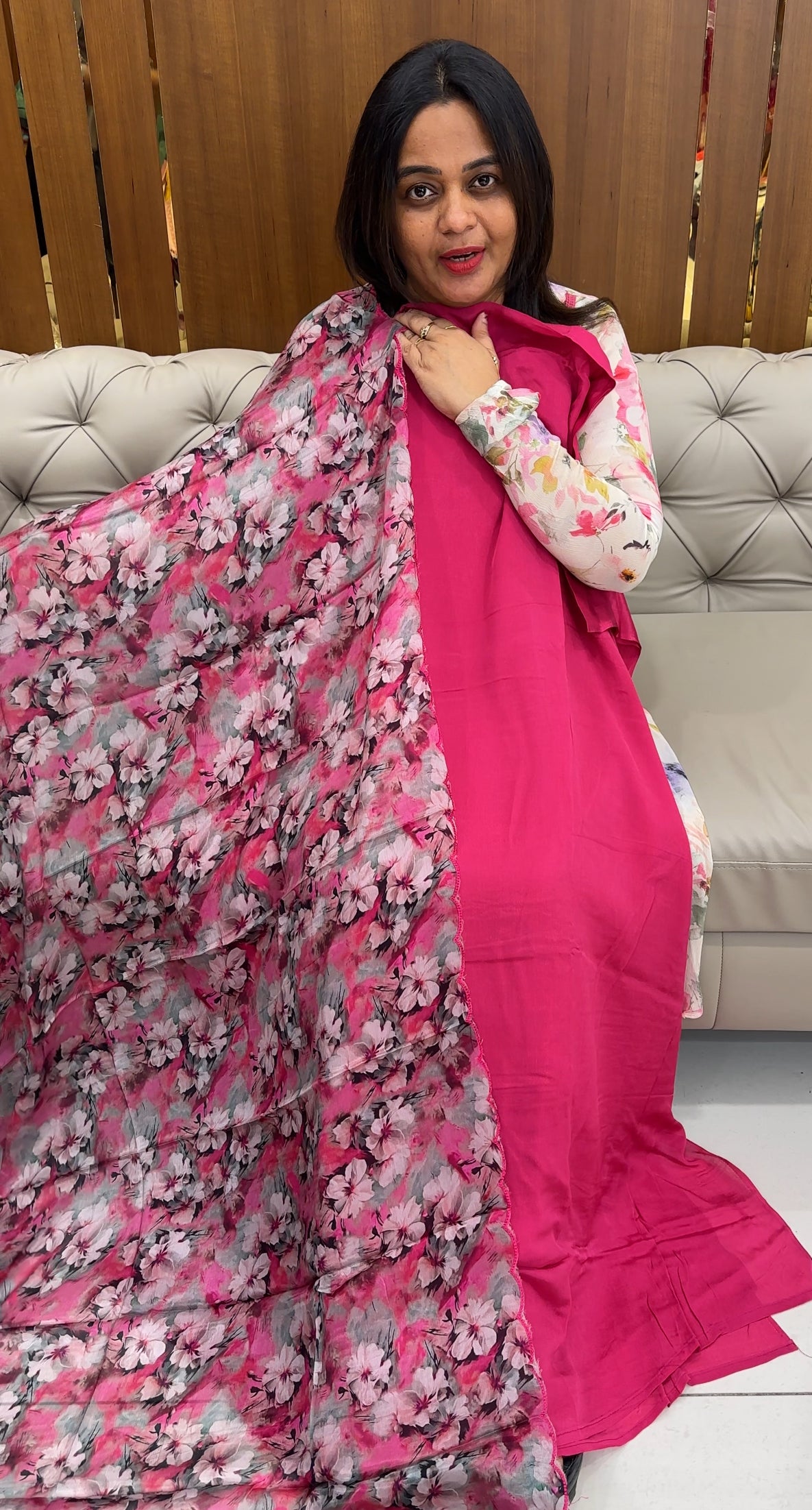 PLATINUM CHIFFON UNSTITCHED SALWAR SUITS - IHA 26077