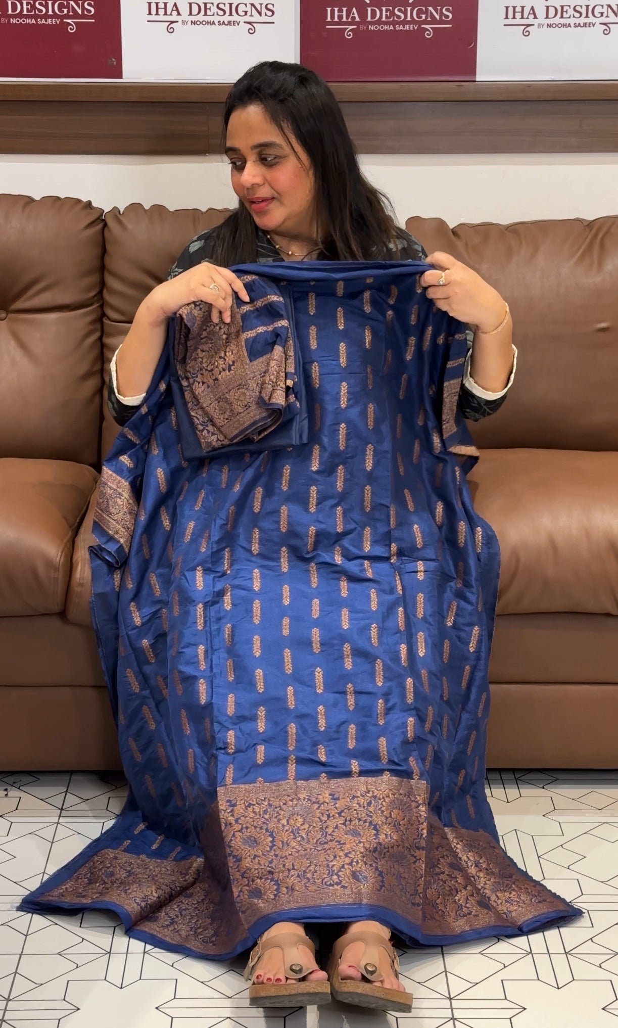 SEMI BANARASI UNSTITCHED SALWAR SUITS - IHA 27234