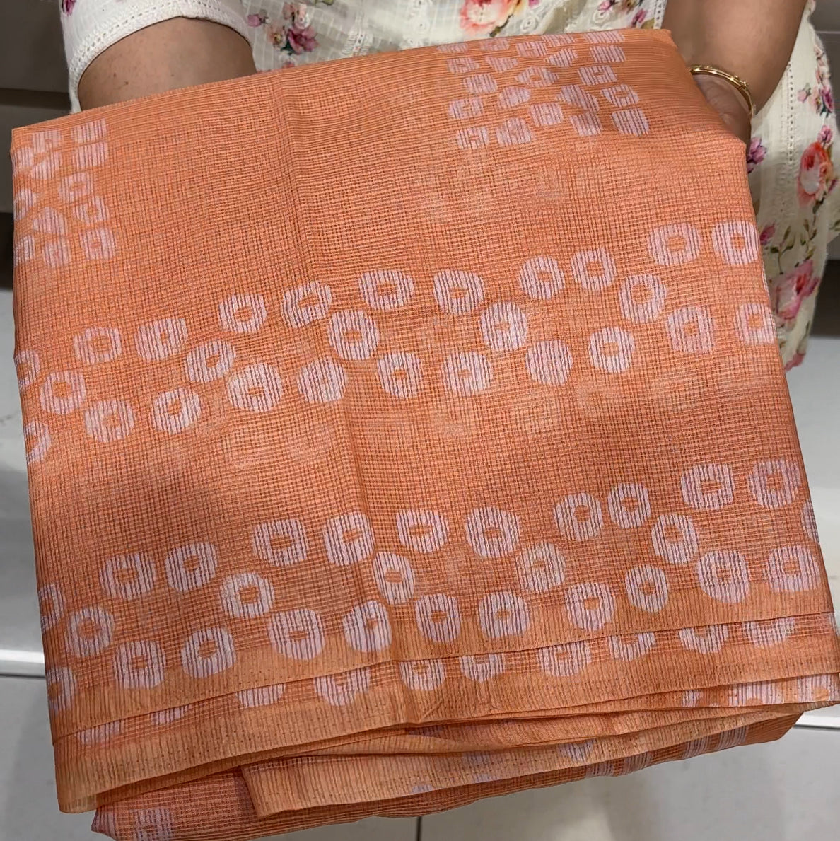 NET KOTA BATIK PRINTED SAREES - IHA 25039
