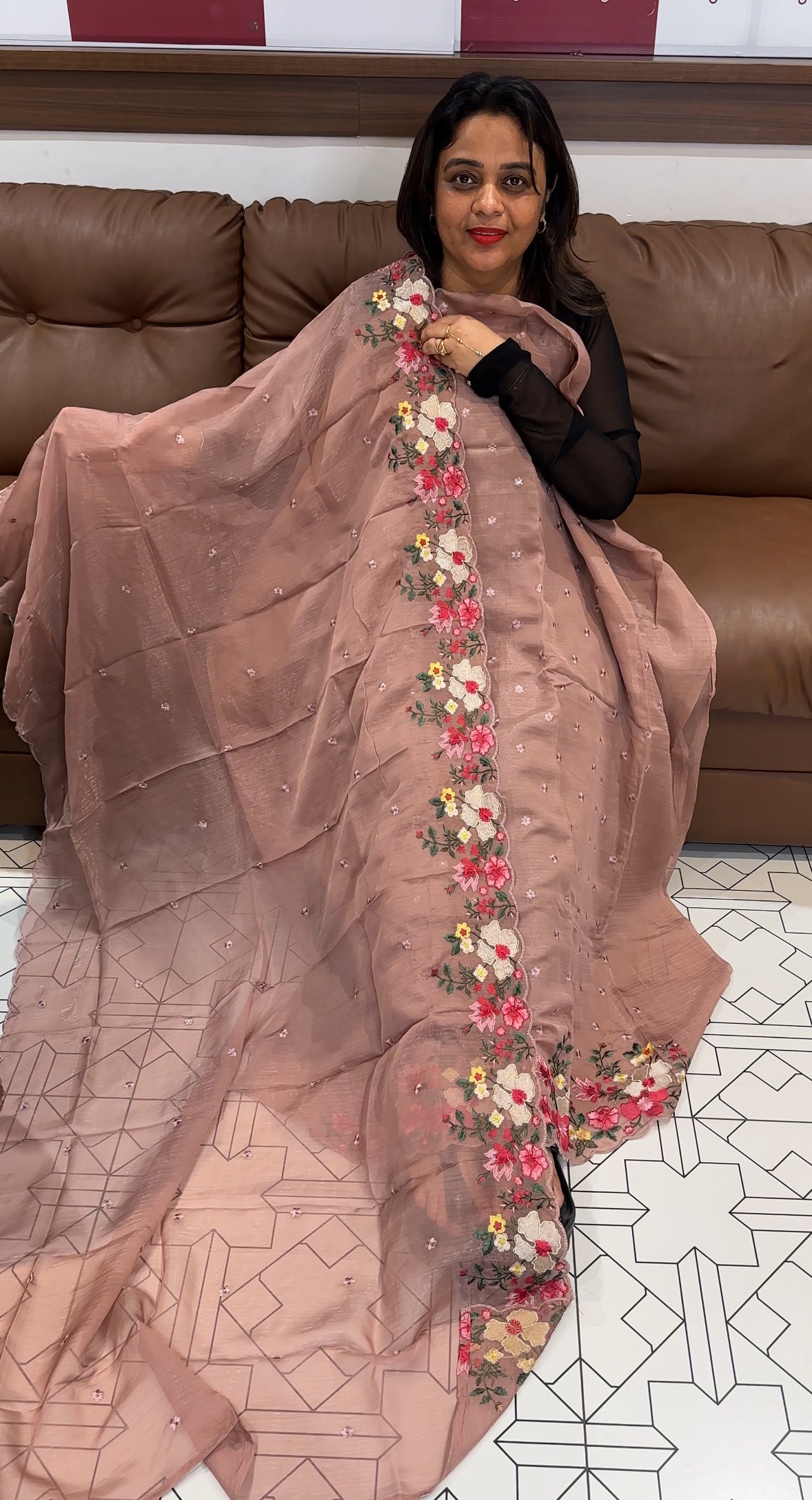 CHIFFON UNSTITCHED SALWAR SUITS - IHA 24732
