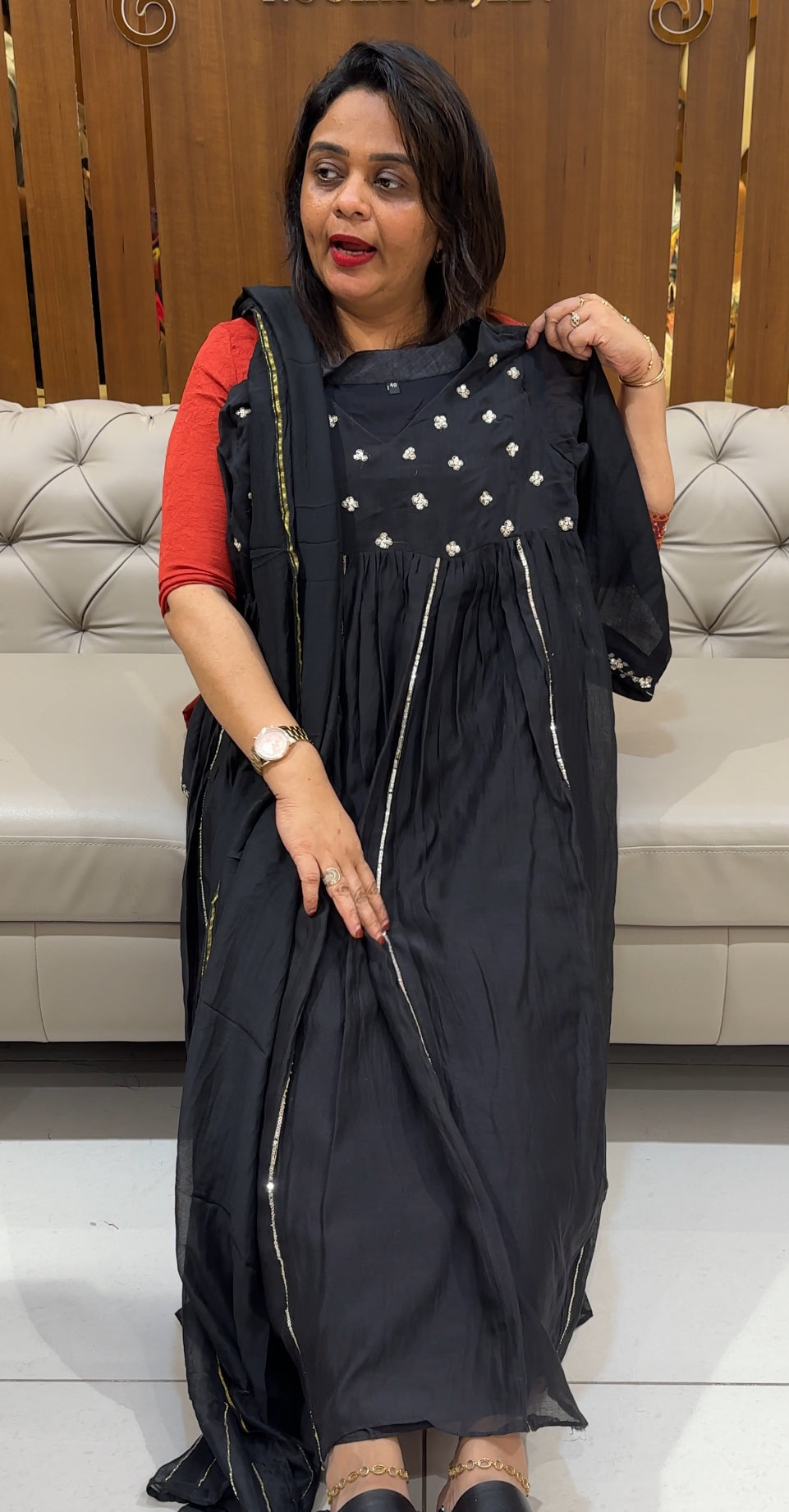 MALAI CHANDERI TOP, BOTTOM AND DUPATTA - IHA 24517