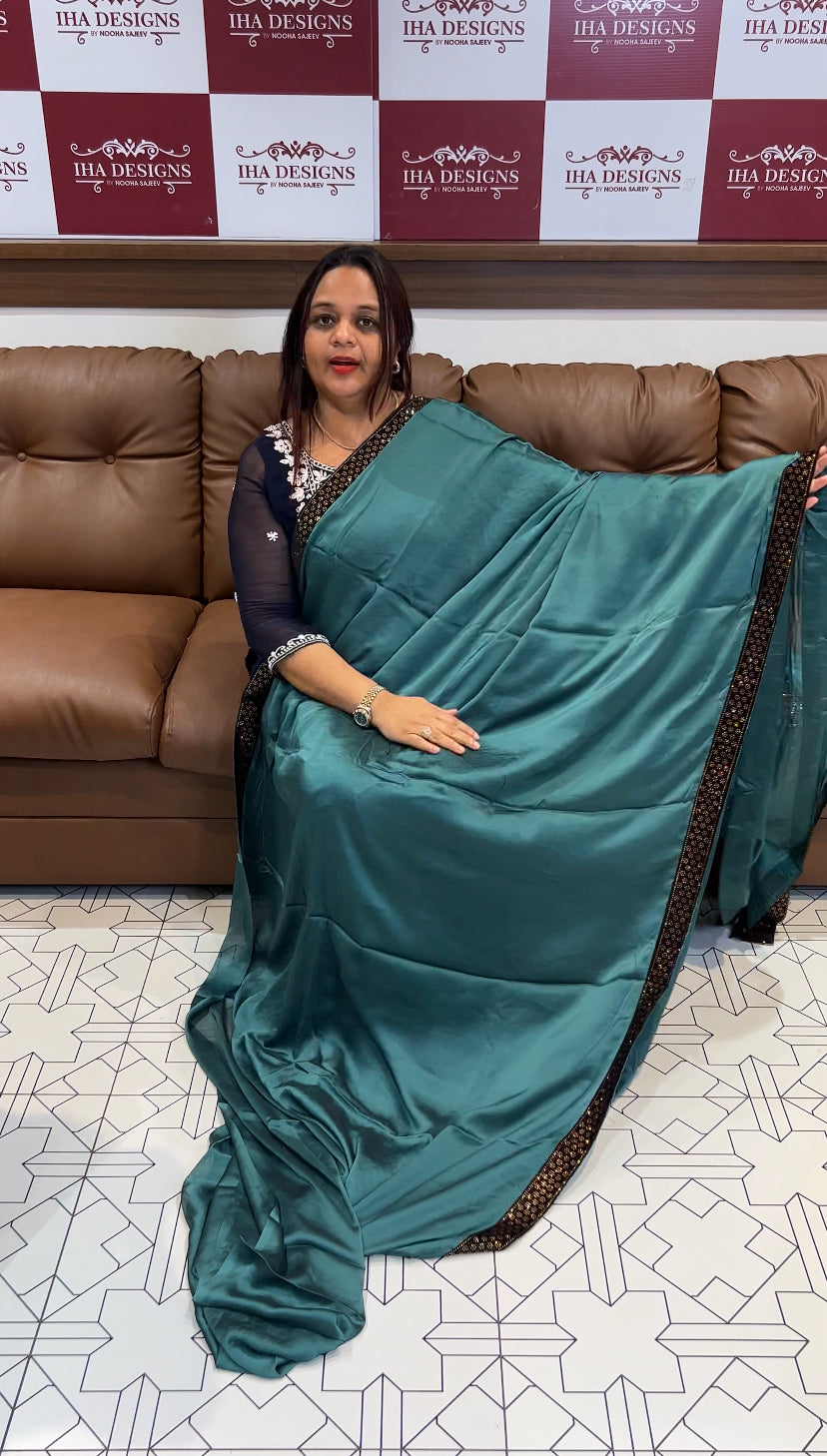 SILKY GEORGETTE SAREES - IHA 8300