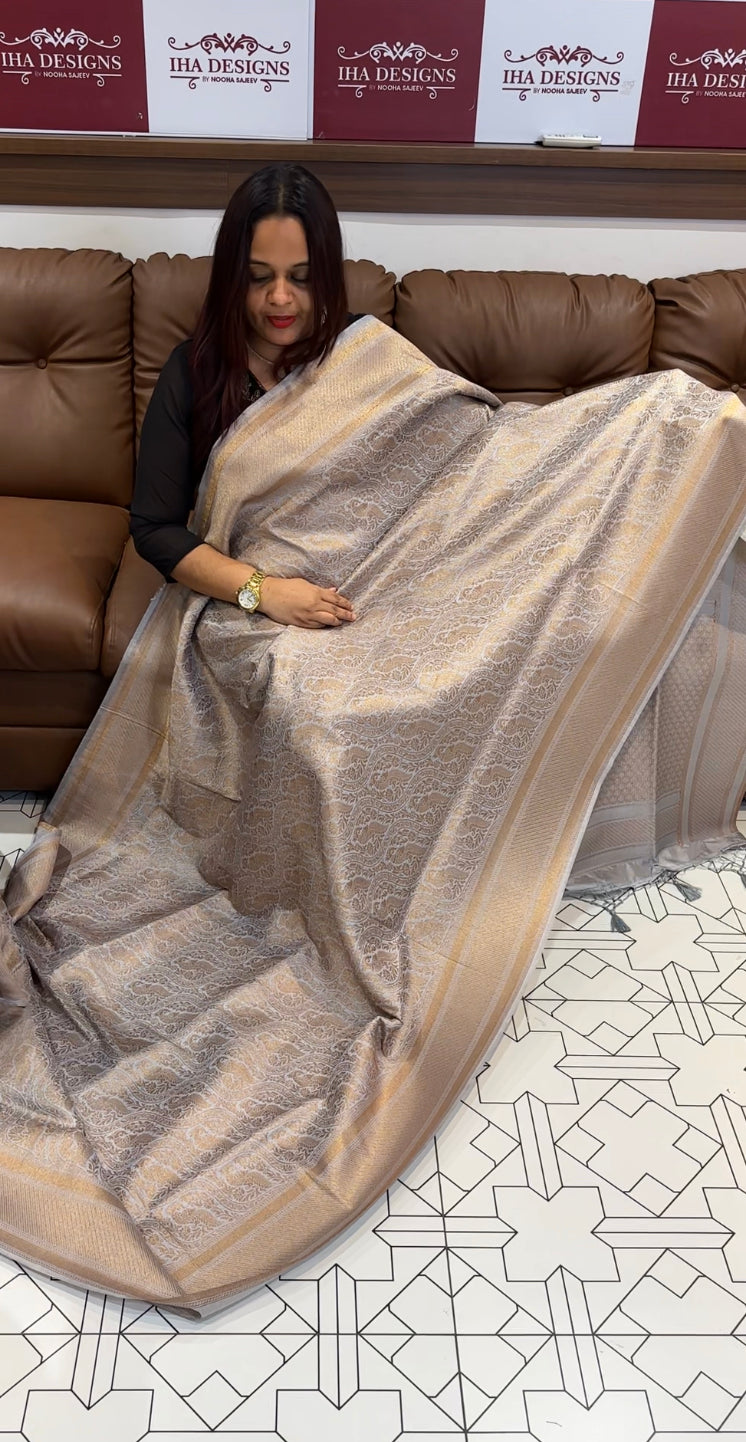 DESIGNER SEMI KATAN BANARASI SILK SAREE - IHA 8175