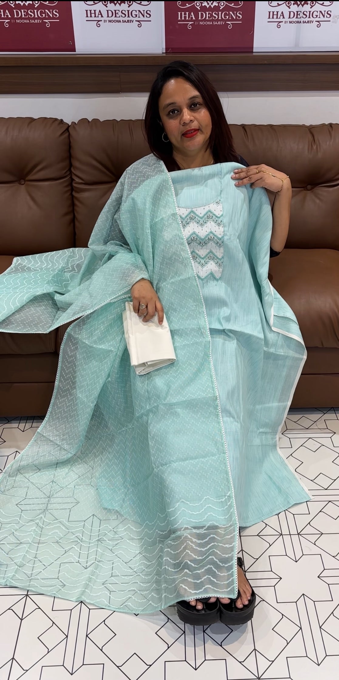 HANDLOOM COTTON UNSTITCHED SALWAR SUITS - IHA 9815
