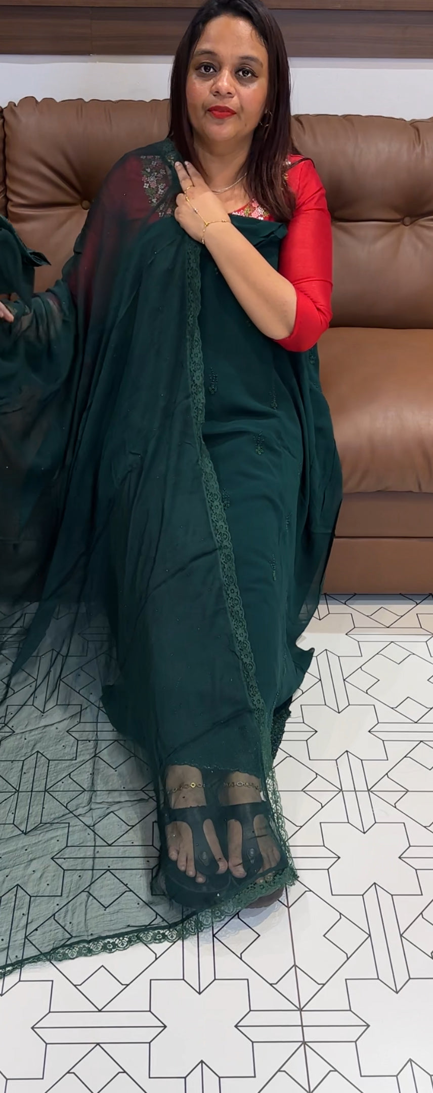 VISCOSE GEORGETTE UNSTITCHED SALWAR SUITS - IHA 9660