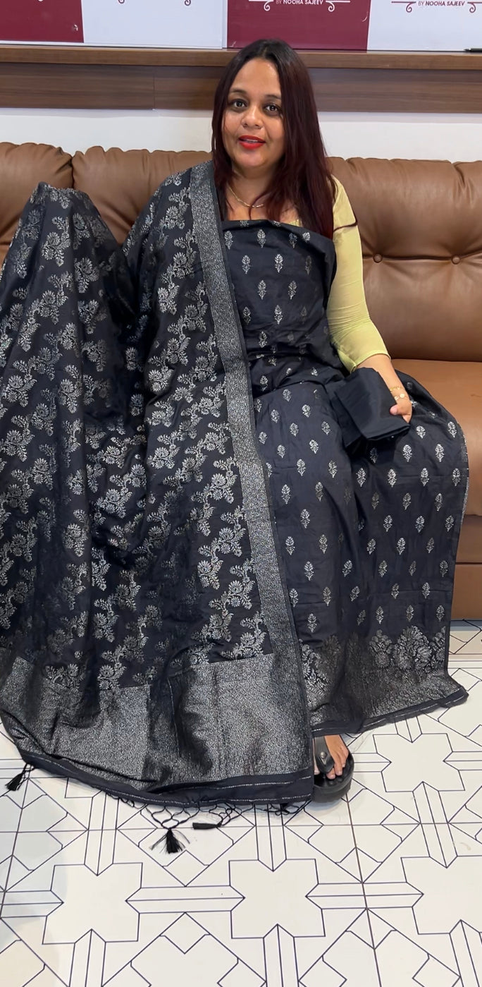 BANARASI UNSTITCHED SALWAR SUITS - IHA 8066