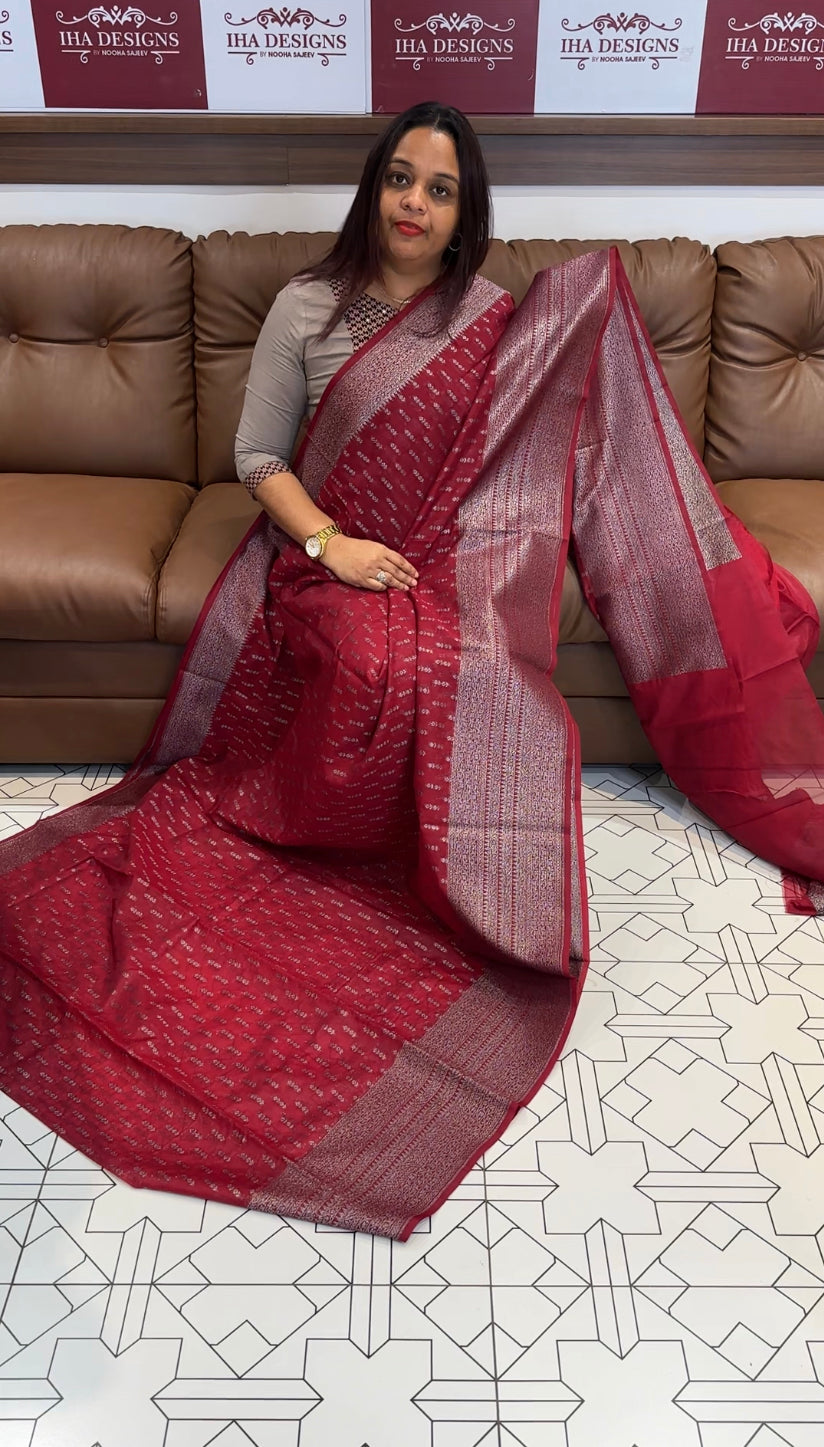 FORWARD SEMI BANARASI SILK SAREES - IHA 8377