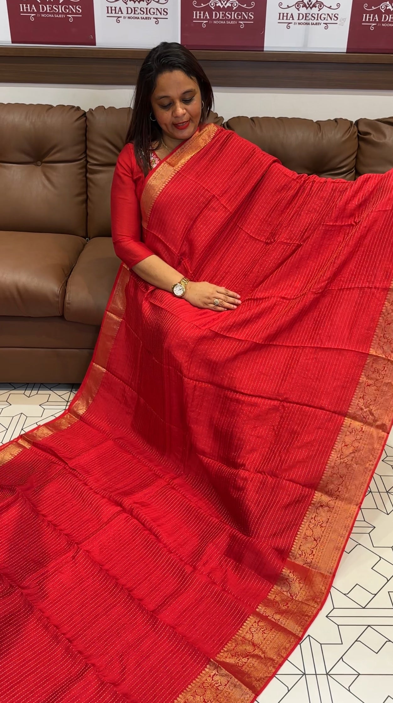 DESIGNER SEMI BANARASI SILK SAREES - IHA 9670