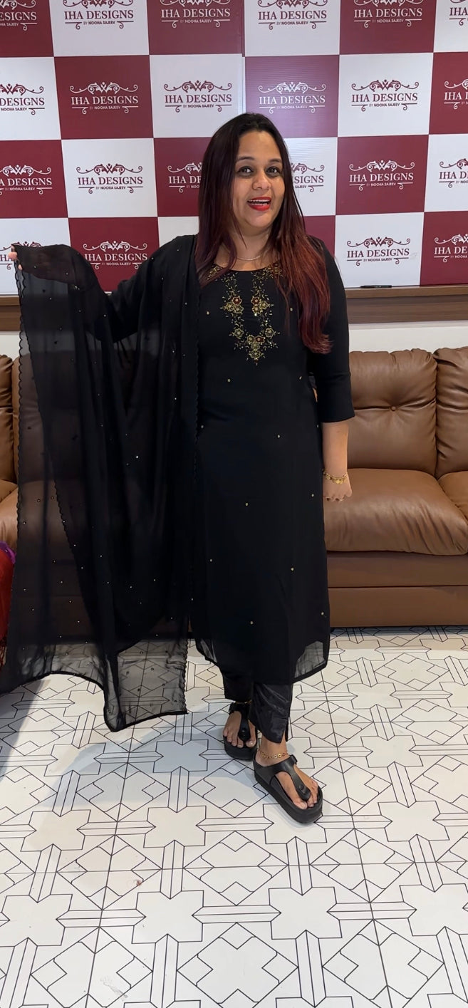 BUDGET BUY HAND WORKED TOP ,BOTTOM AND DUPATTA - IHA 8515