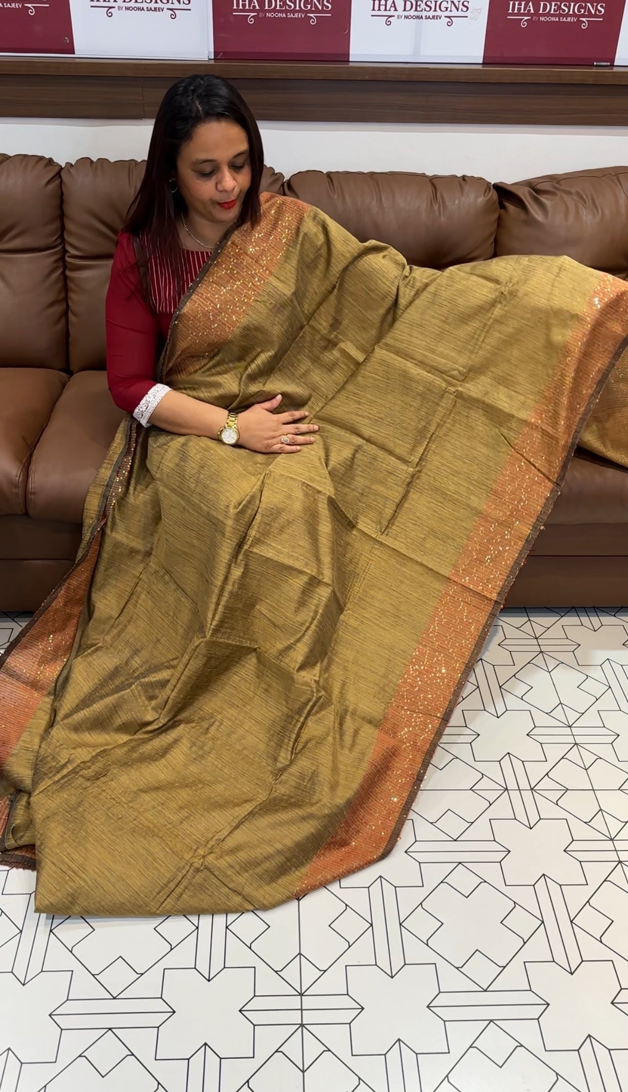 DESIGNER LINEN SILK SAREES - IHA 9773
