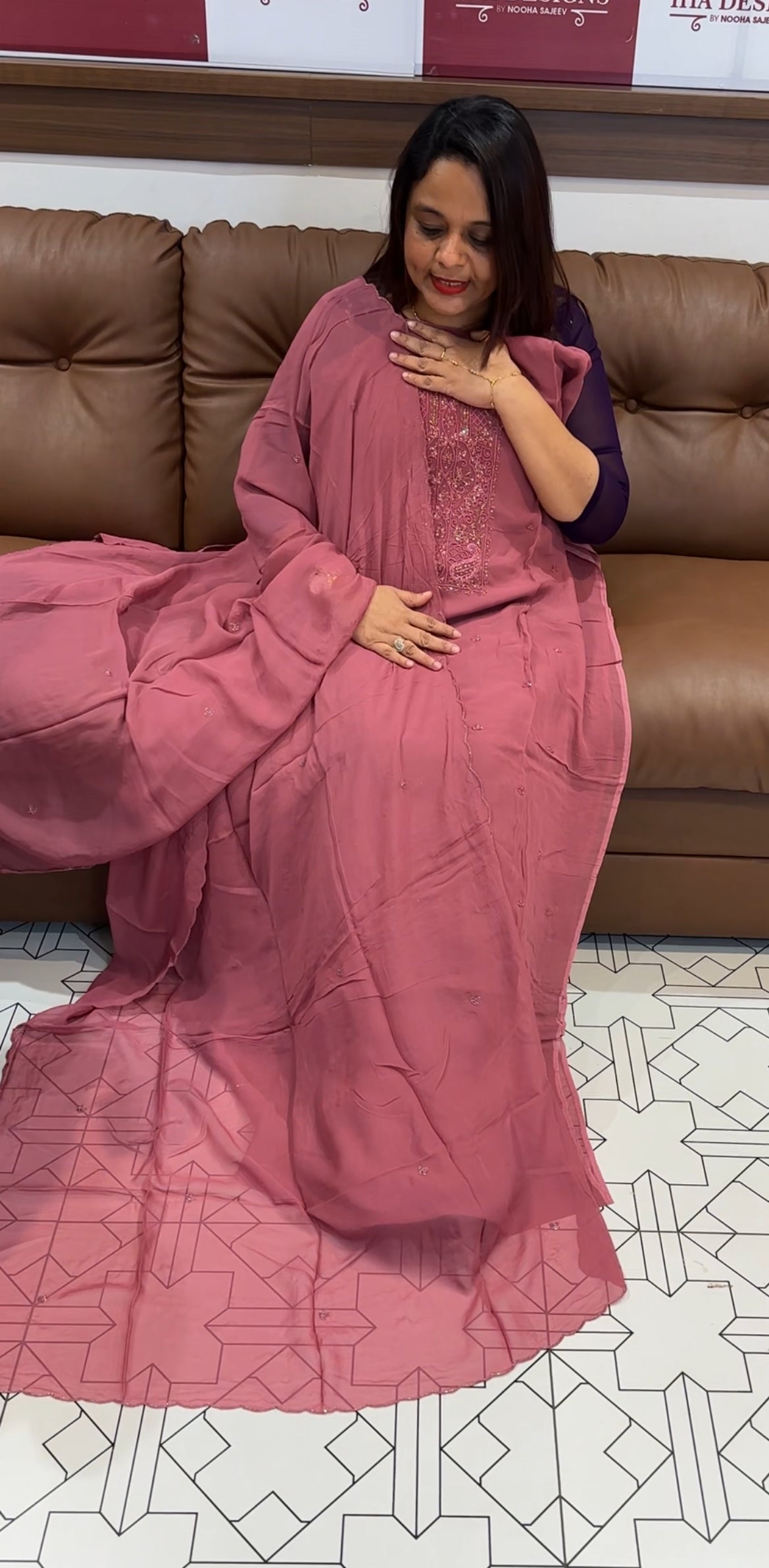 VISCOSE GEORGETTE UNSTITCHED SALWAR SUITS - IHA 9783