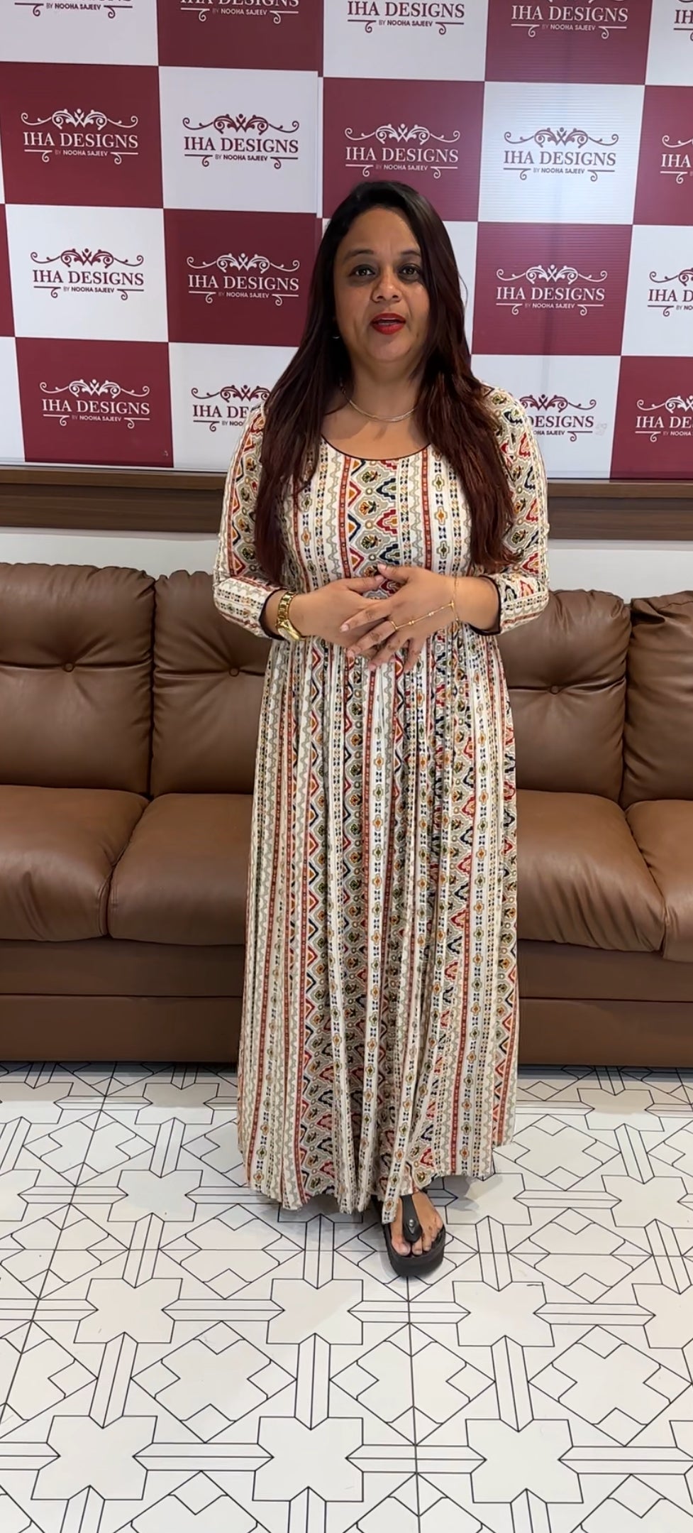 COTTON PRINTED ALINE TOPS - IHA 9776