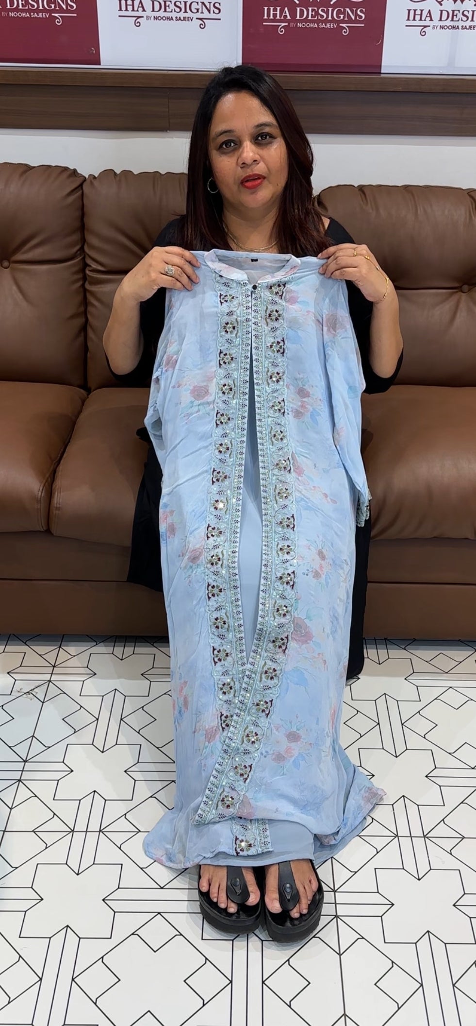 DESIGNER ALINE TOP AND LONG JACKET - IHA 9649