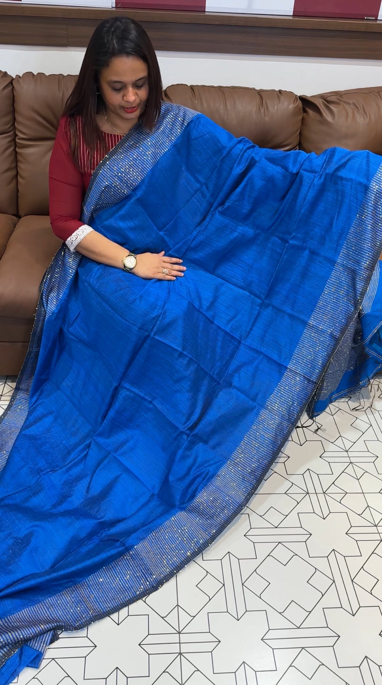 DESIGNER LINEN SILK SAREES - IHA 9773