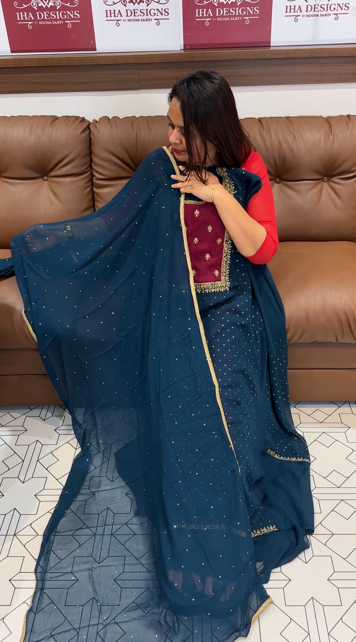 VISCOSE GEORGETTE UNSTITCHED SALWAR SUIT - IHA 9616